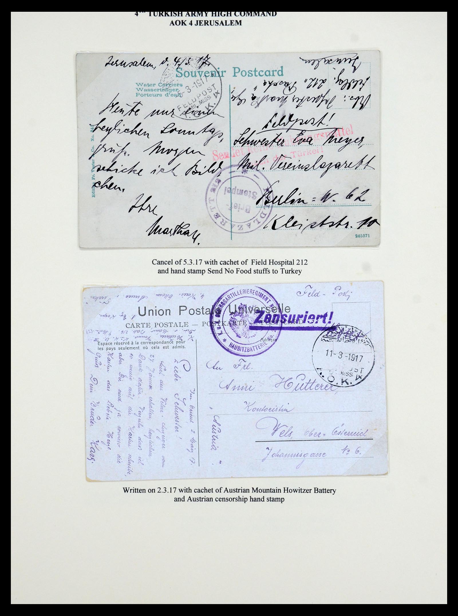 35515 042 - Stamp Collection 35515 Germany covers og Military mission in Turkey 1914