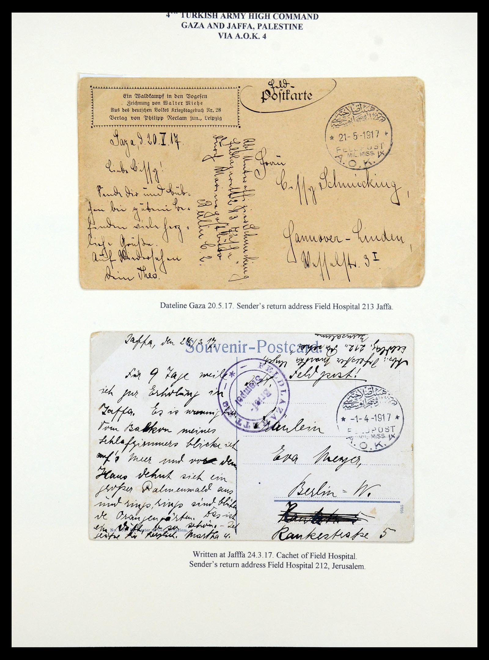 35515 043 - Stamp Collection 35515 Germany covers og Military mission in Turkey 1914