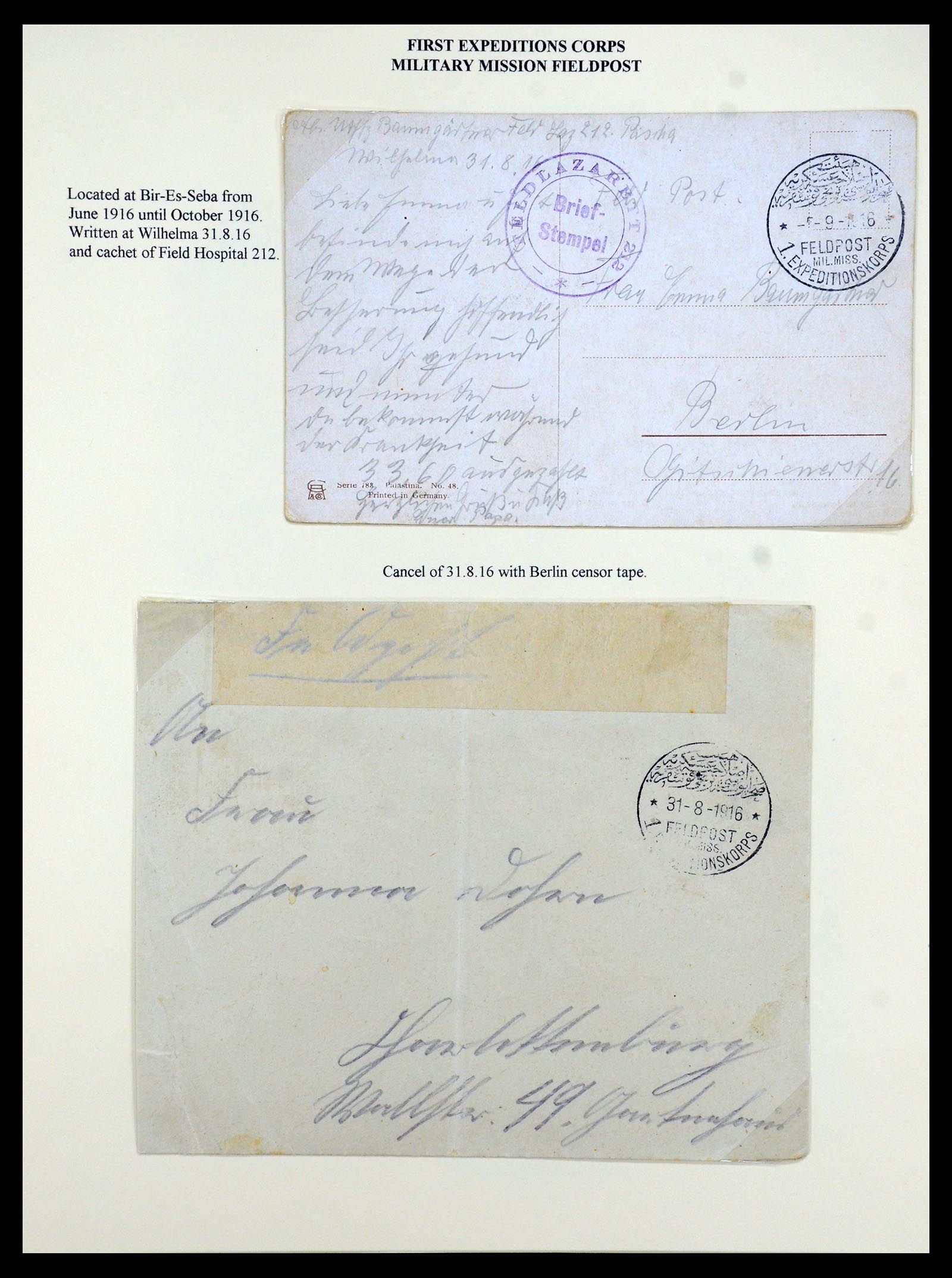 35515 045 - Stamp Collection 35515 Germany covers og Military mission in Turkey 1914
