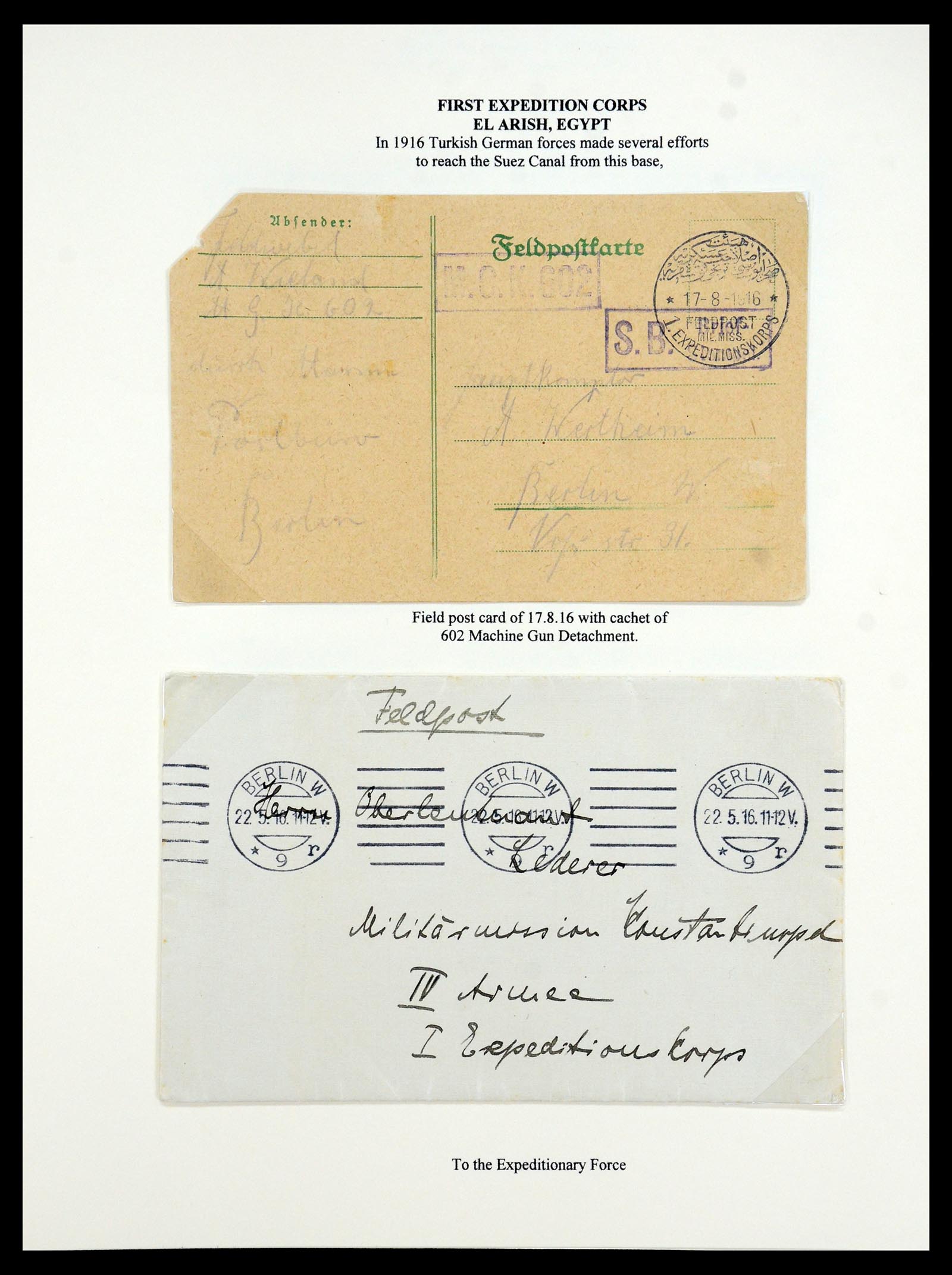35515 046 - Stamp Collection 35515 Germany covers og Military mission in Turkey 1914