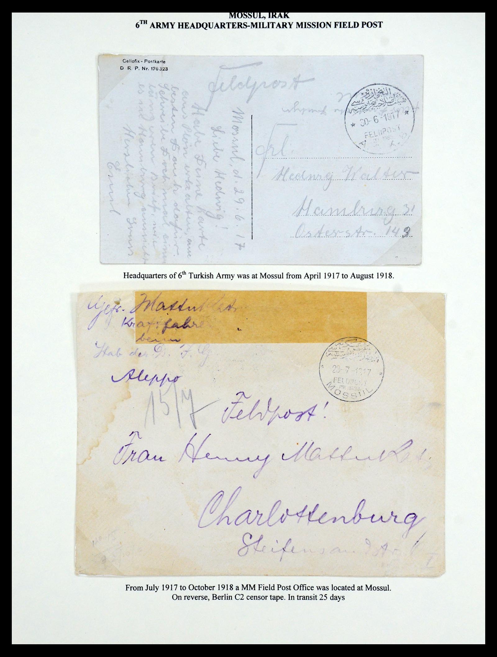 35515 050 - Stamp Collection 35515 Germany covers og Military mission in Turkey 1914