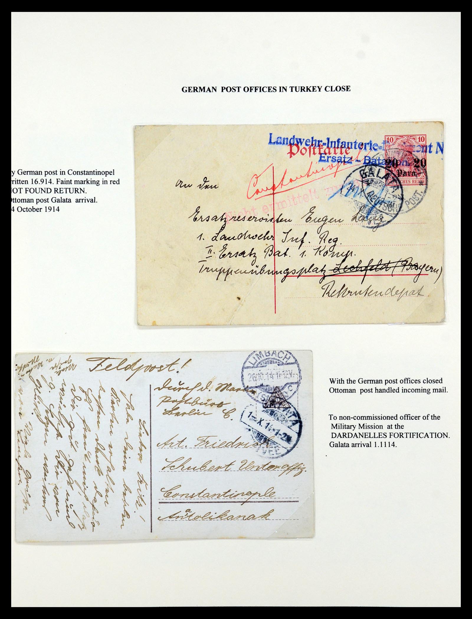 35515 056 - Stamp Collection 35515 Germany covers og Military mission in Turkey 1914