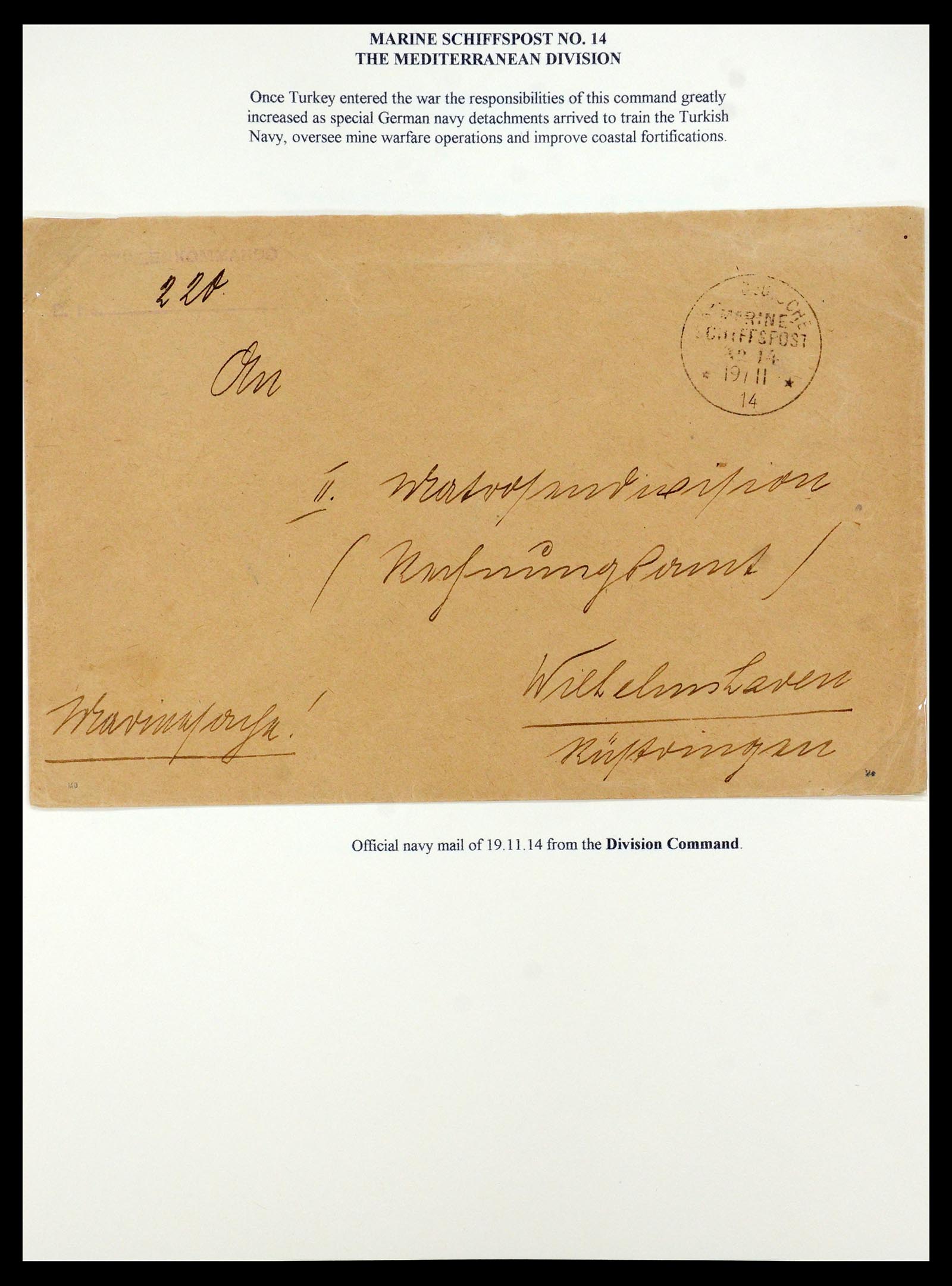 35515 060 - Stamp Collection 35515 Germany covers og Military mission in Turkey 1914