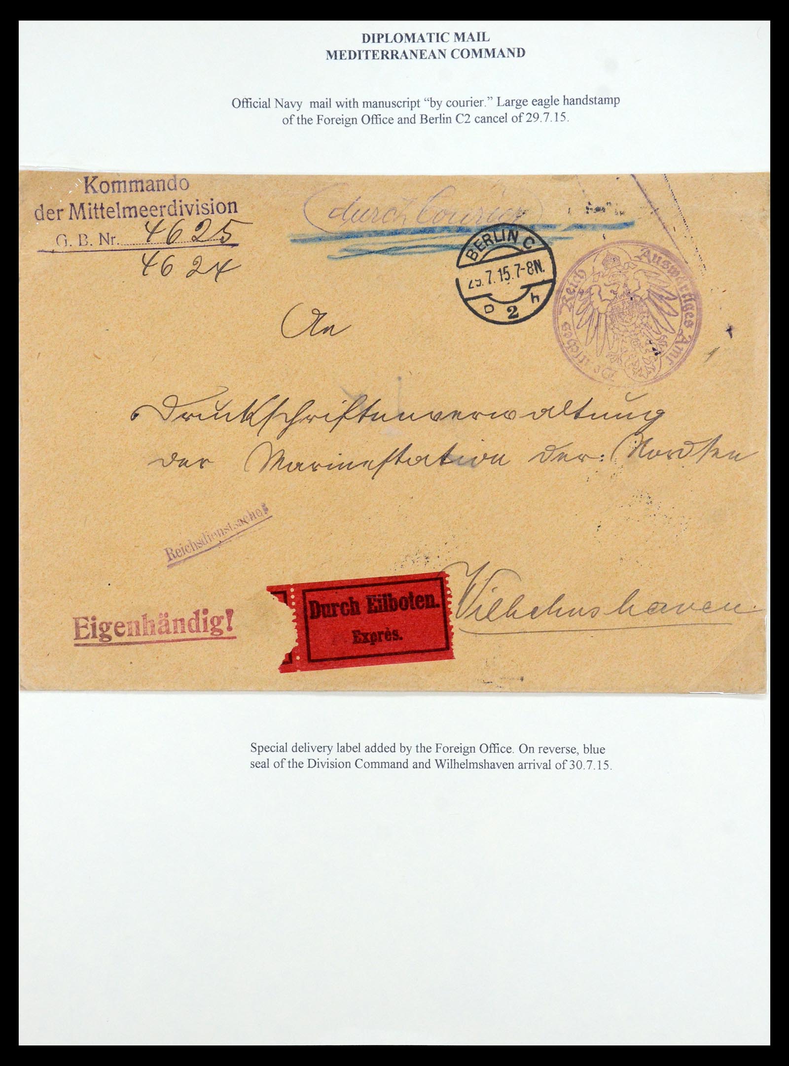 35515 067 - Stamp Collection 35515 Germany covers og Military mission in Turkey 1914