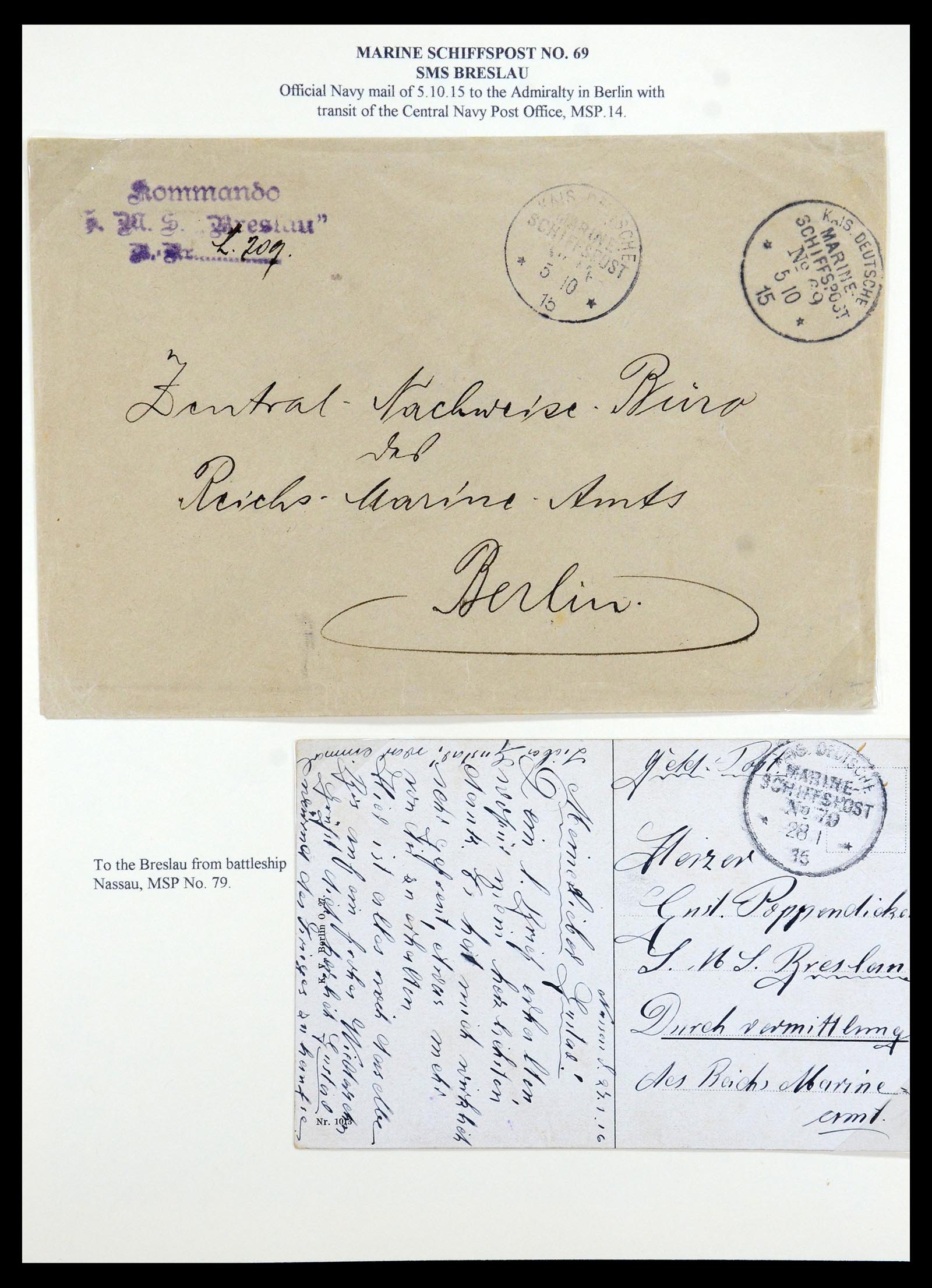 35515 068 - Stamp Collection 35515 Germany covers og Military mission in Turkey 1914