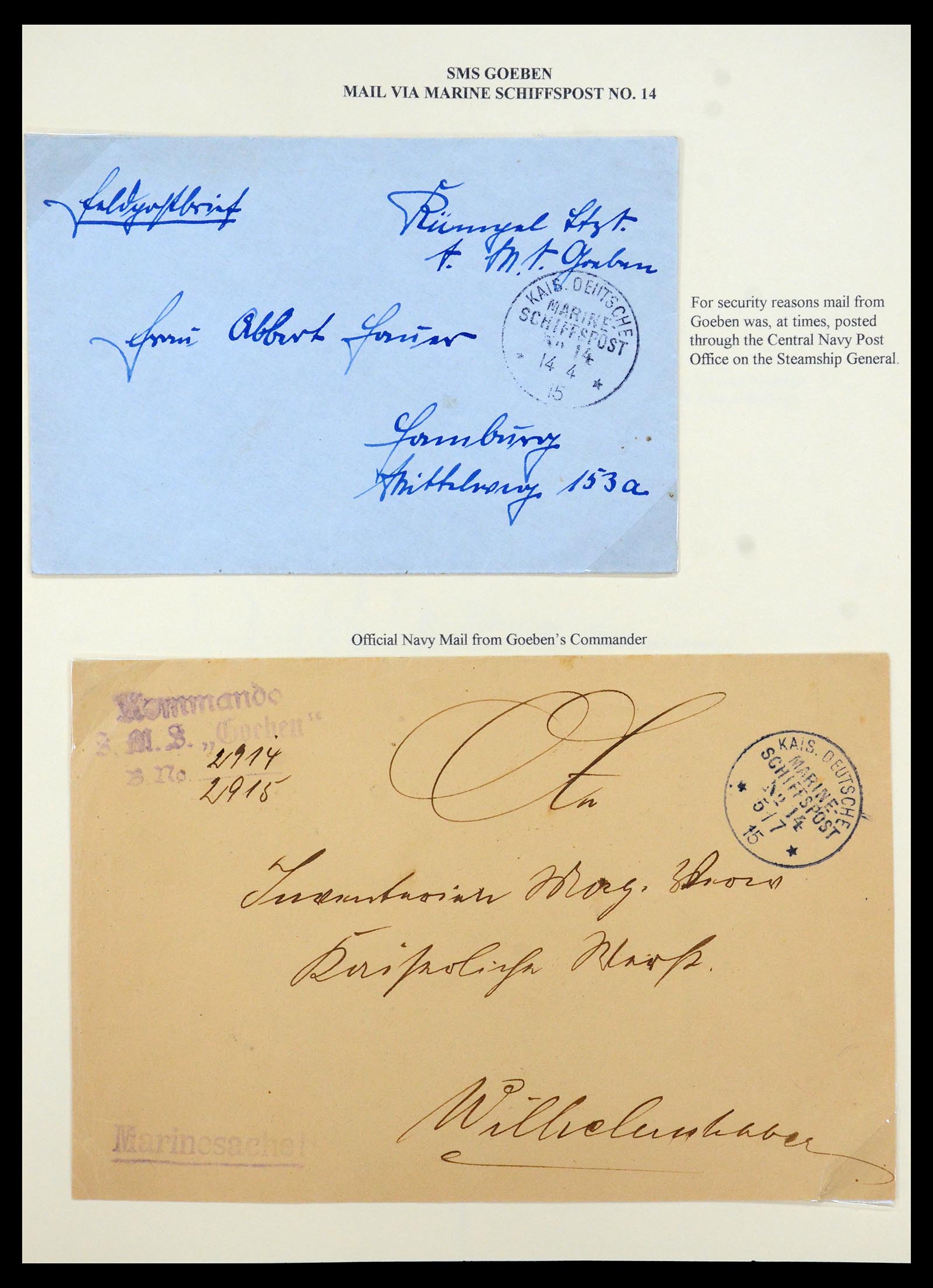 35515 069 - Stamp Collection 35515 Germany covers og Military mission in Turkey 1914