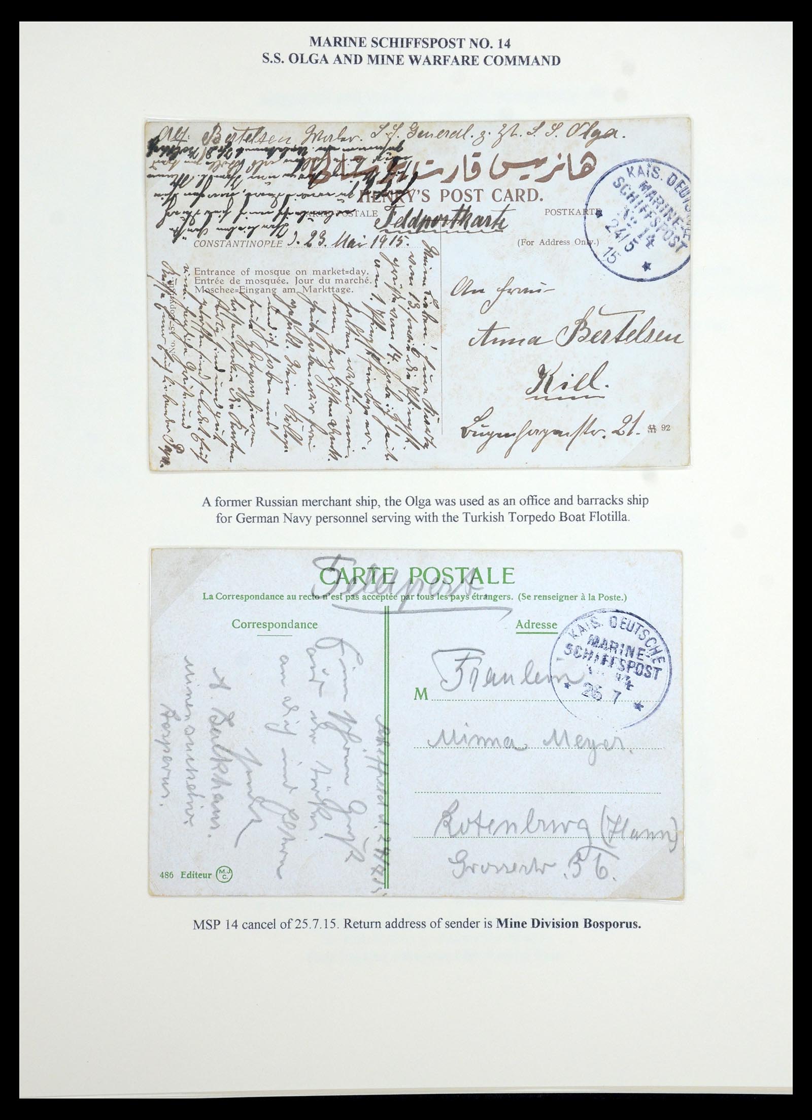 35515 074 - Stamp Collection 35515 Germany covers og Military mission in Turkey 1914