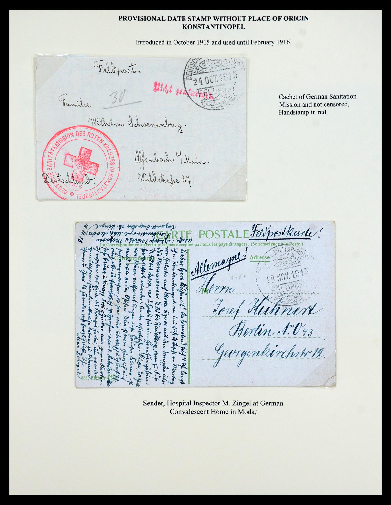 35515 079 - Stamp Collection 35515 Germany covers og Military mission in Turkey 1914
