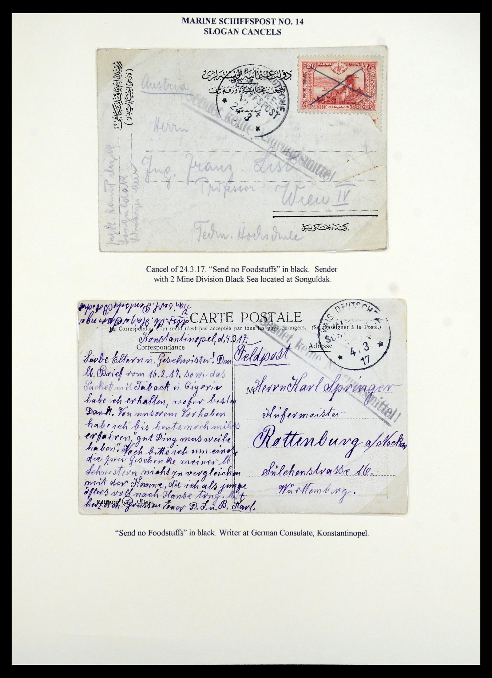 35515 086 - Stamp Collection 35515 Germany covers og Military mission in Turkey 1914