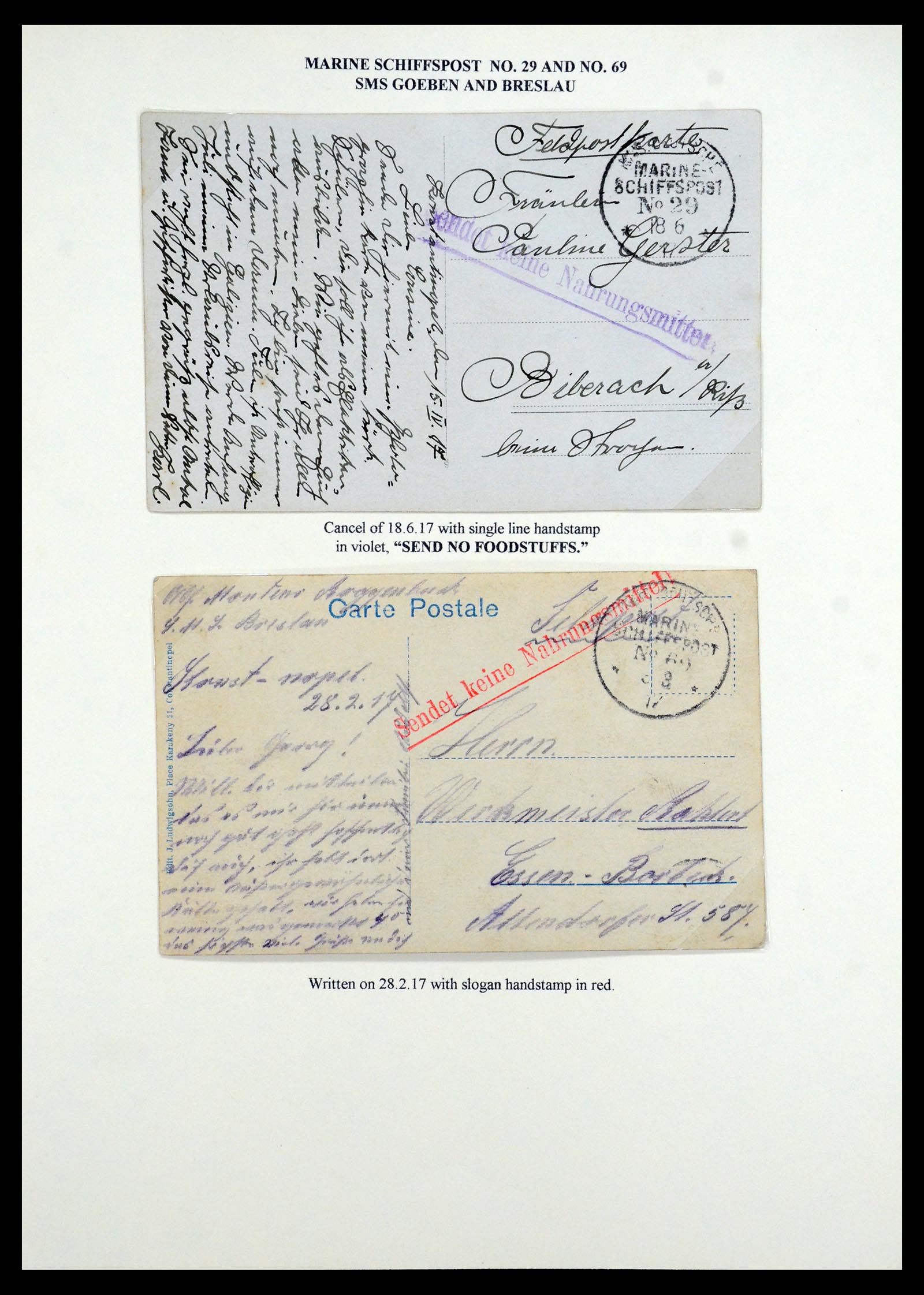 35515 087 - Stamp Collection 35515 Germany covers og Military mission in Turkey 1914