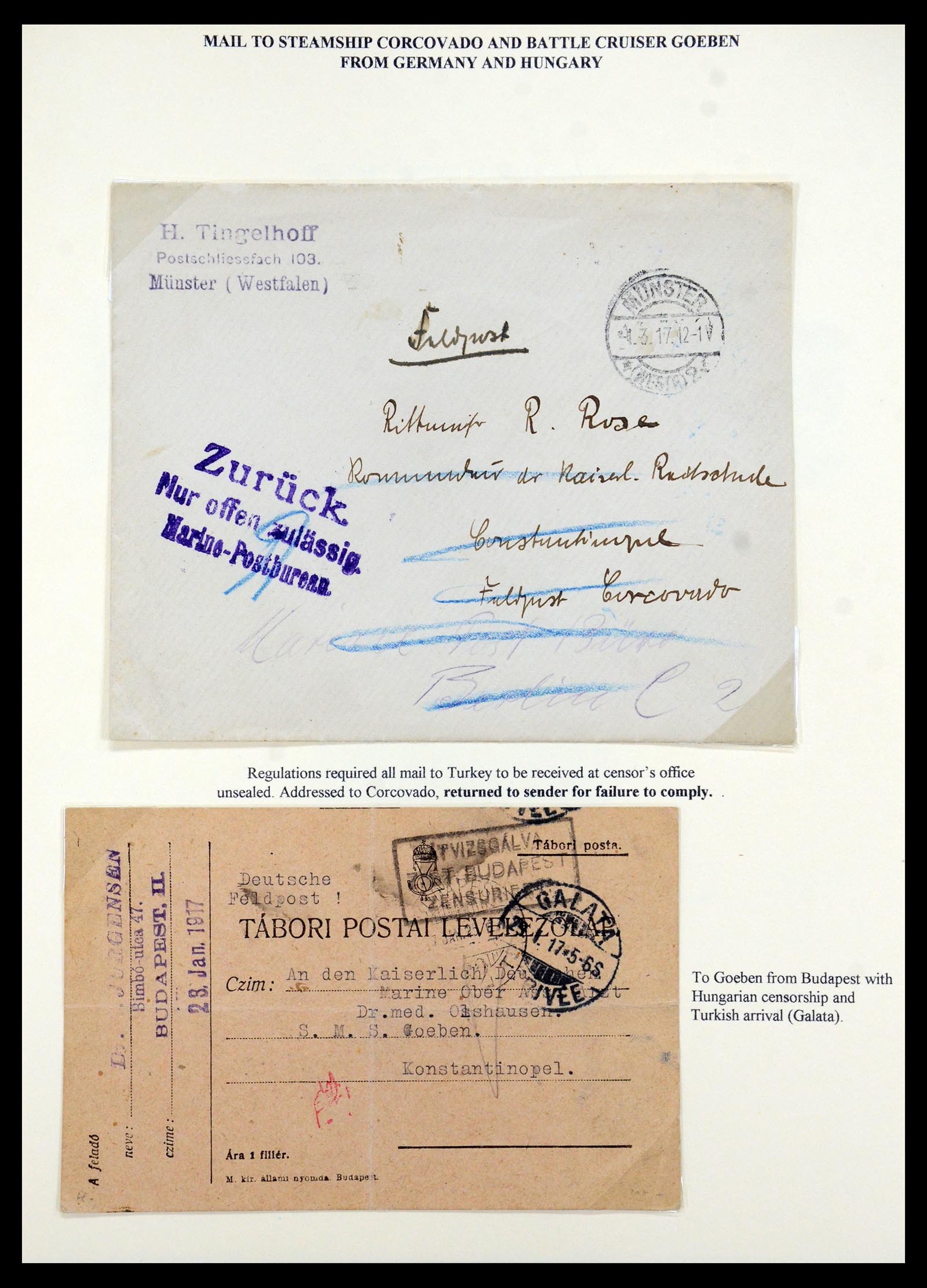 35515 089 - Stamp Collection 35515 Germany covers og Military mission in Turkey 1914