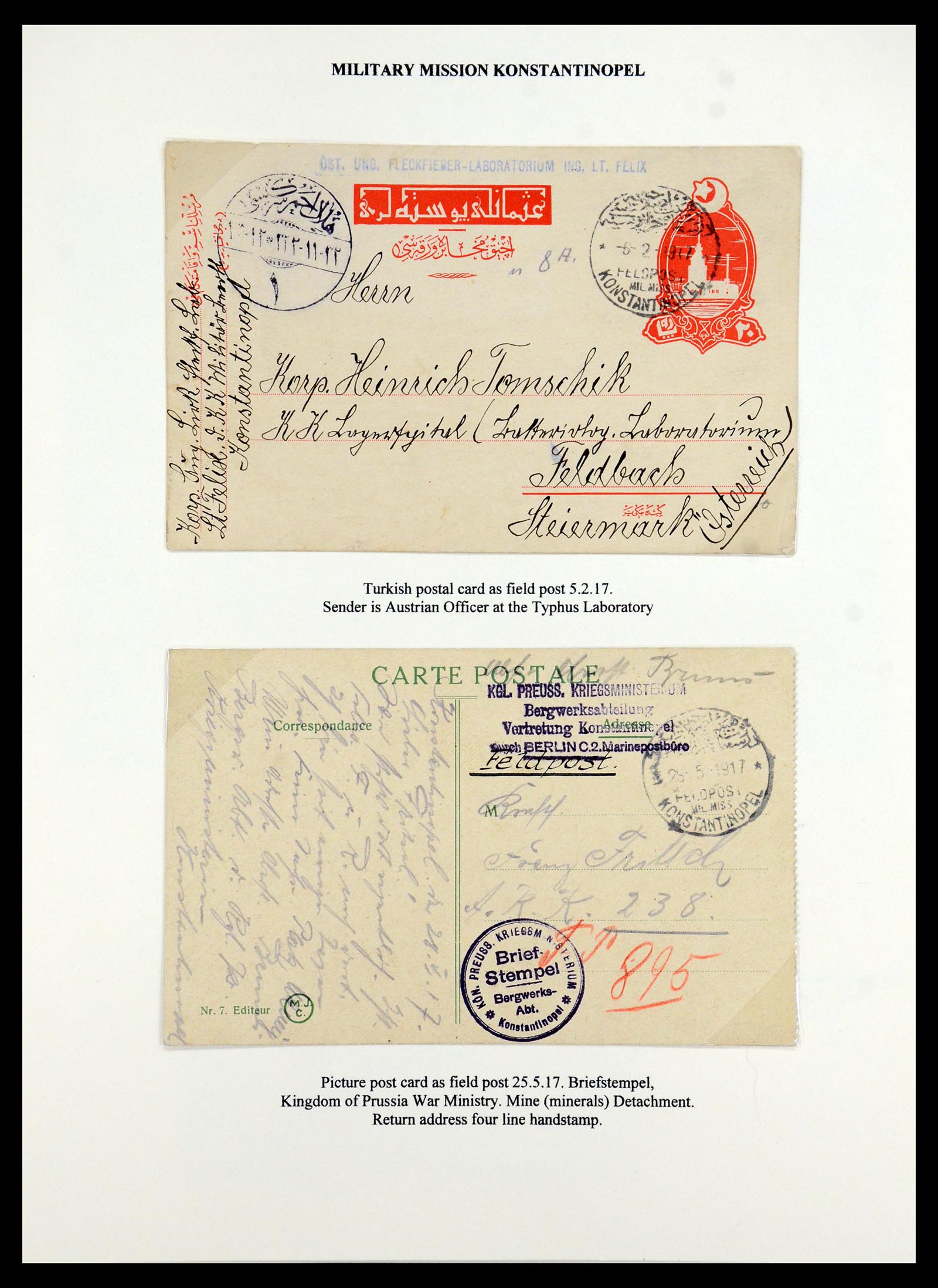 35515 093 - Stamp Collection 35515 Germany covers og Military mission in Turkey 1914