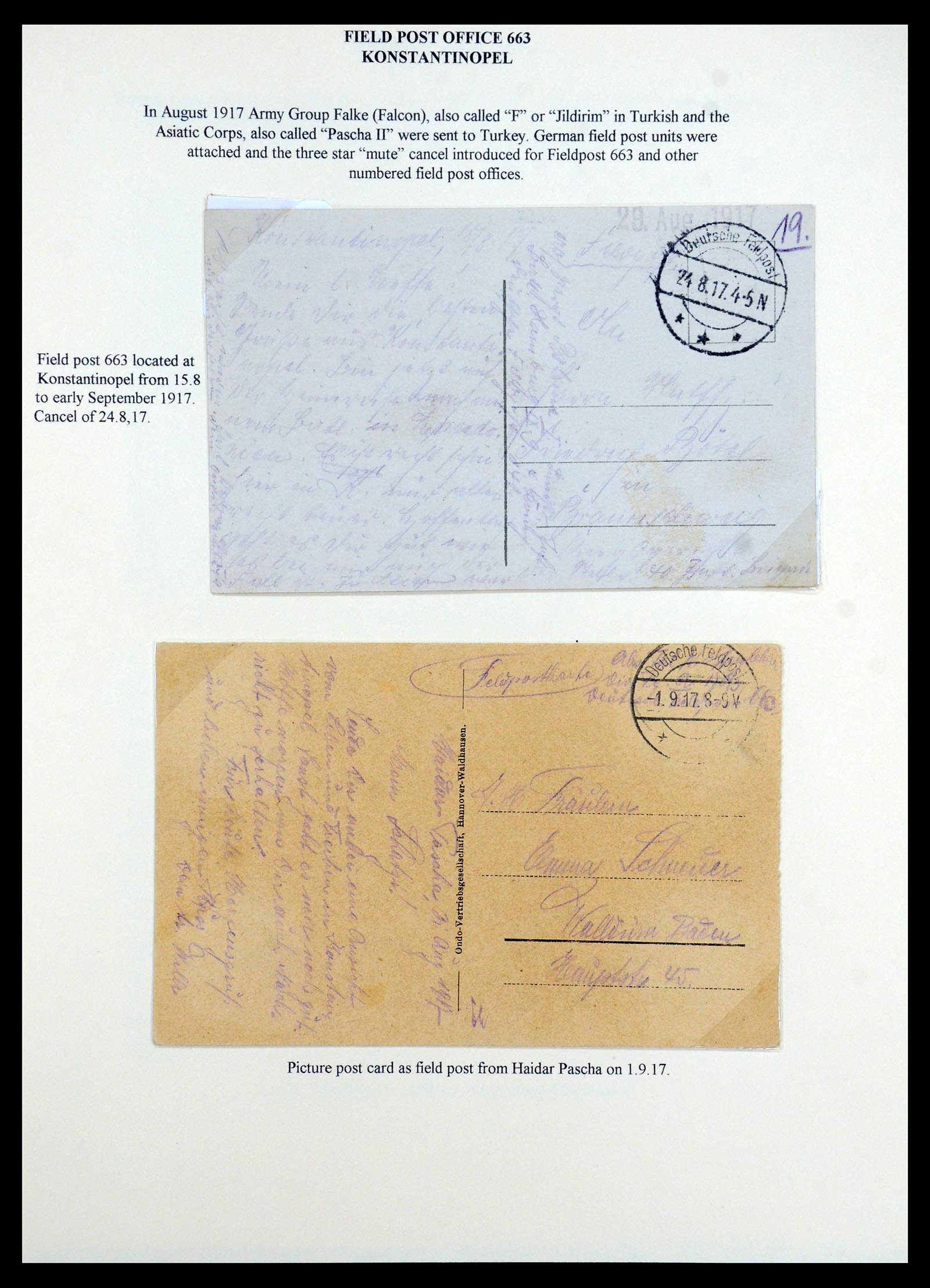 35515 101 - Stamp Collection 35515 Germany covers og Military mission in Turkey 1914