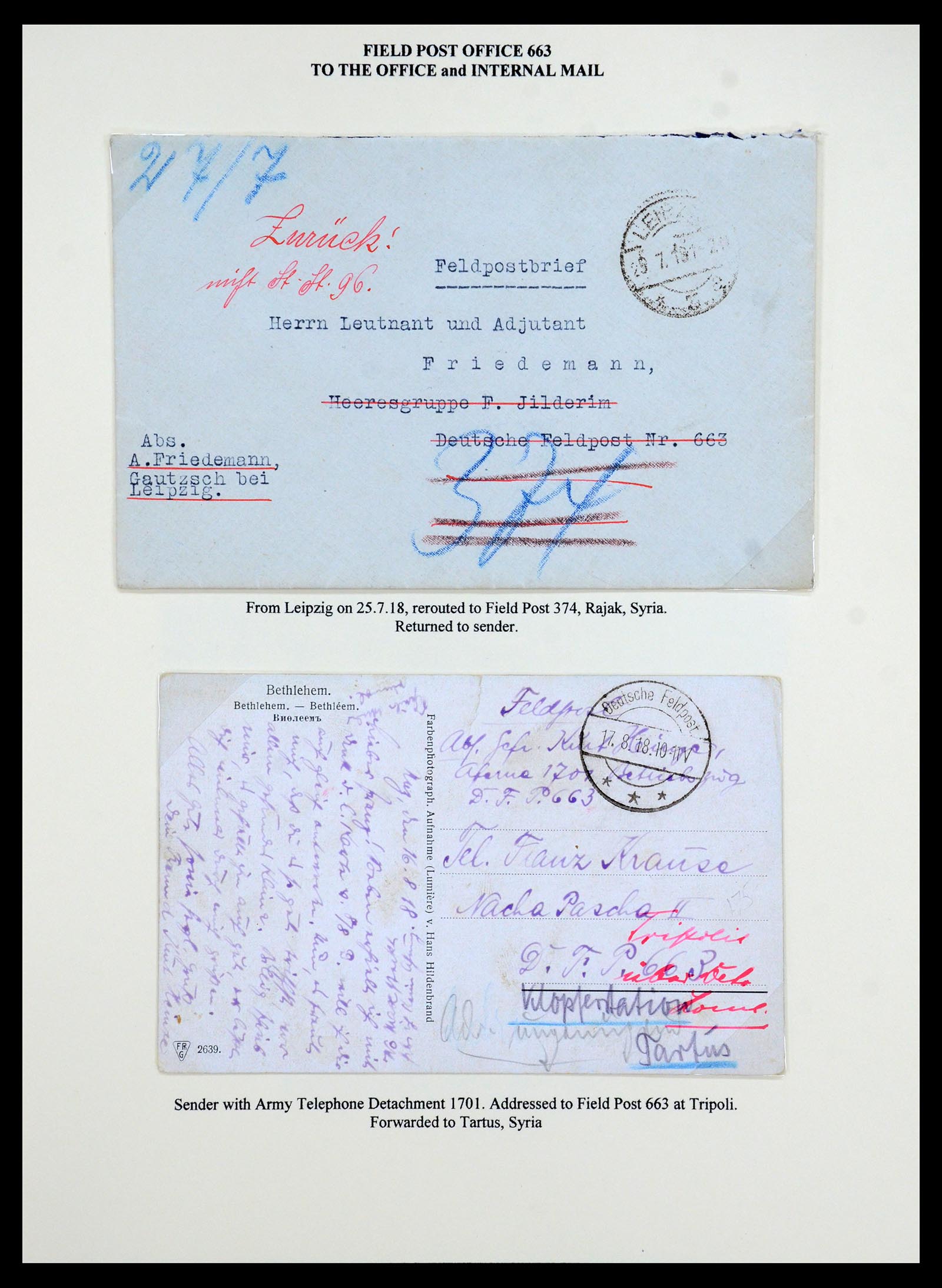 35515 104 - Stamp Collection 35515 Germany covers og Military mission in Turkey 1914