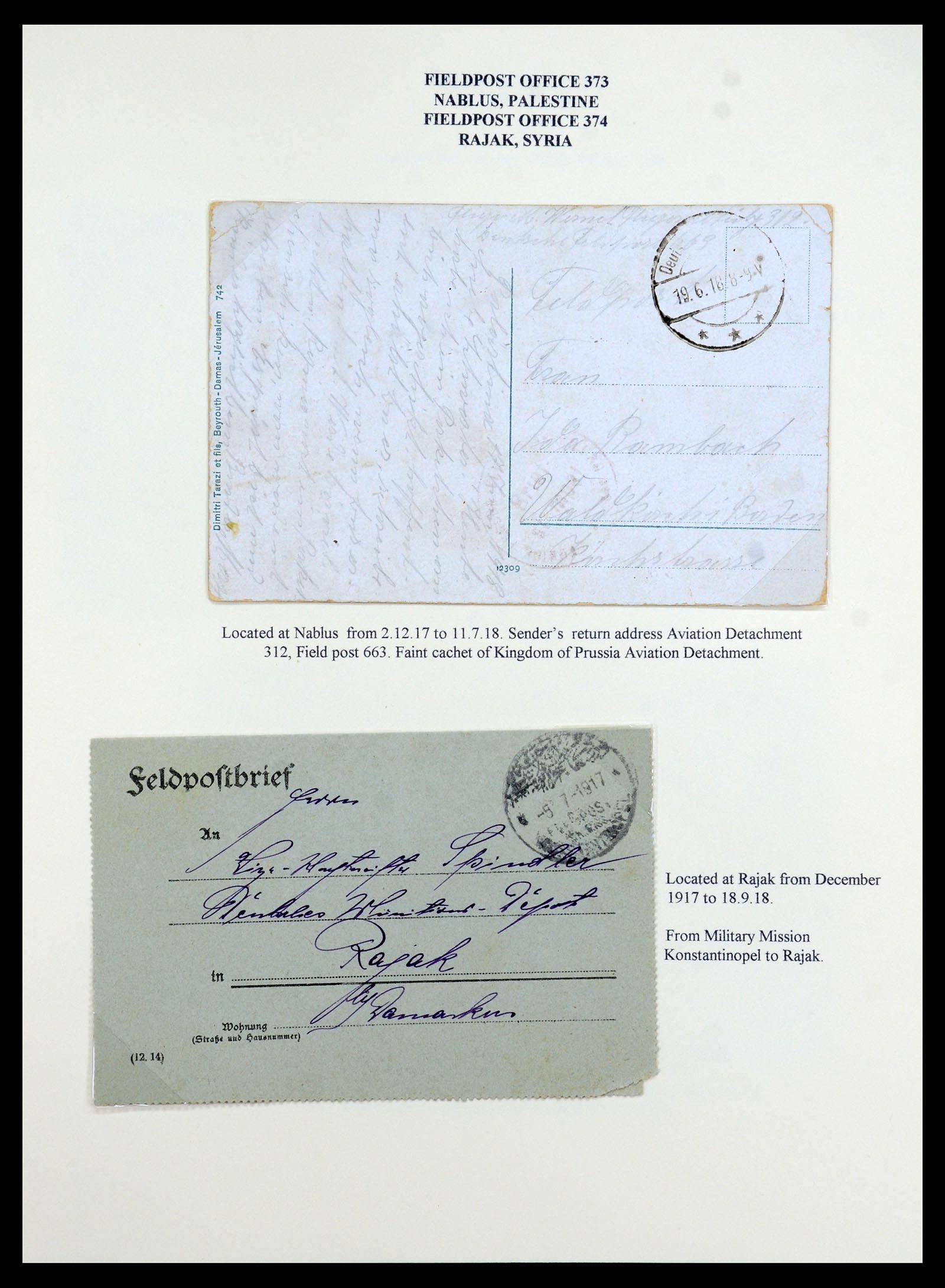 35515 110 - Stamp Collection 35515 Germany covers og Military mission in Turkey 1914