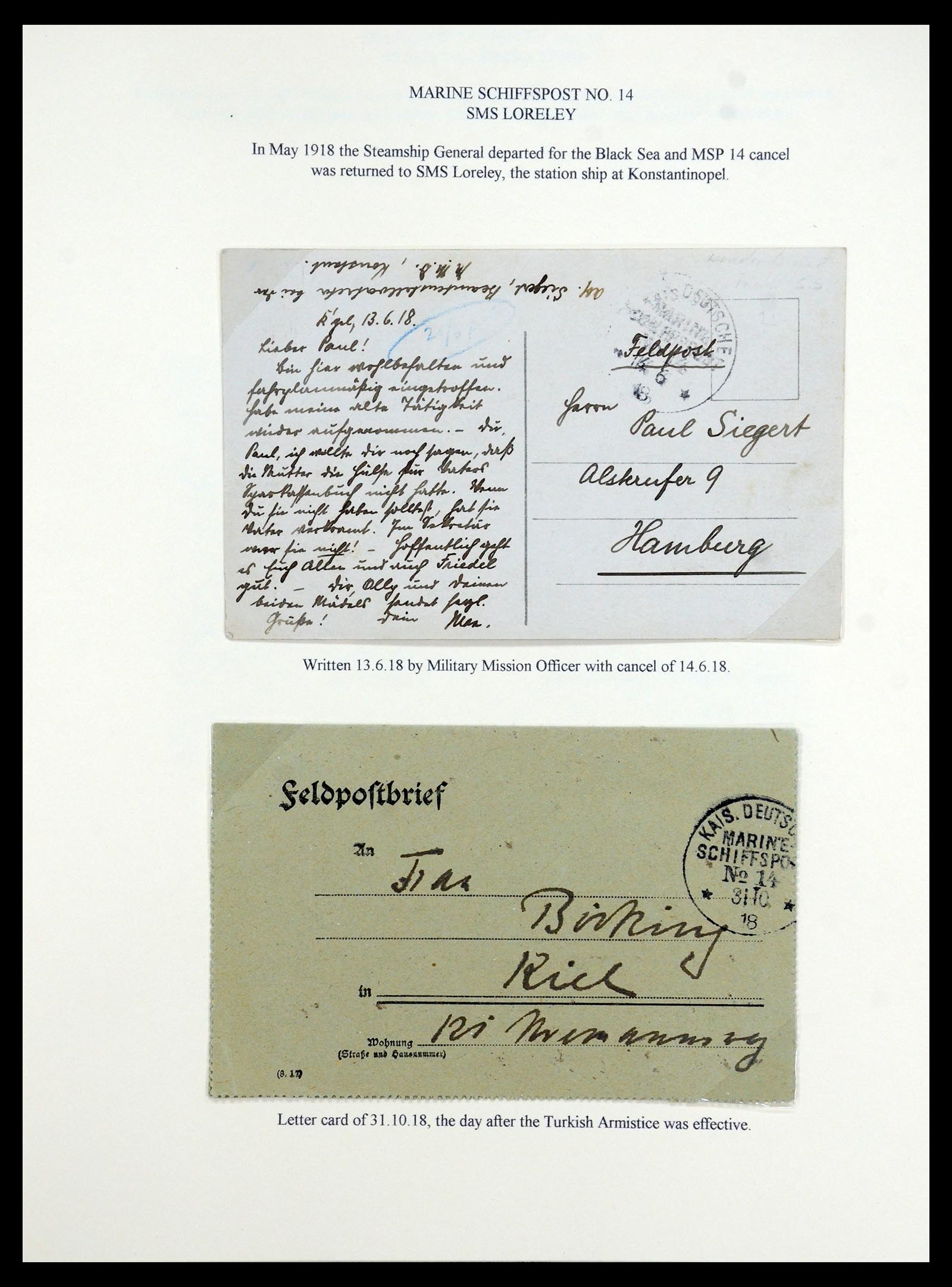 35515 115 - Stamp Collection 35515 Germany covers og Military mission in Turkey 1914