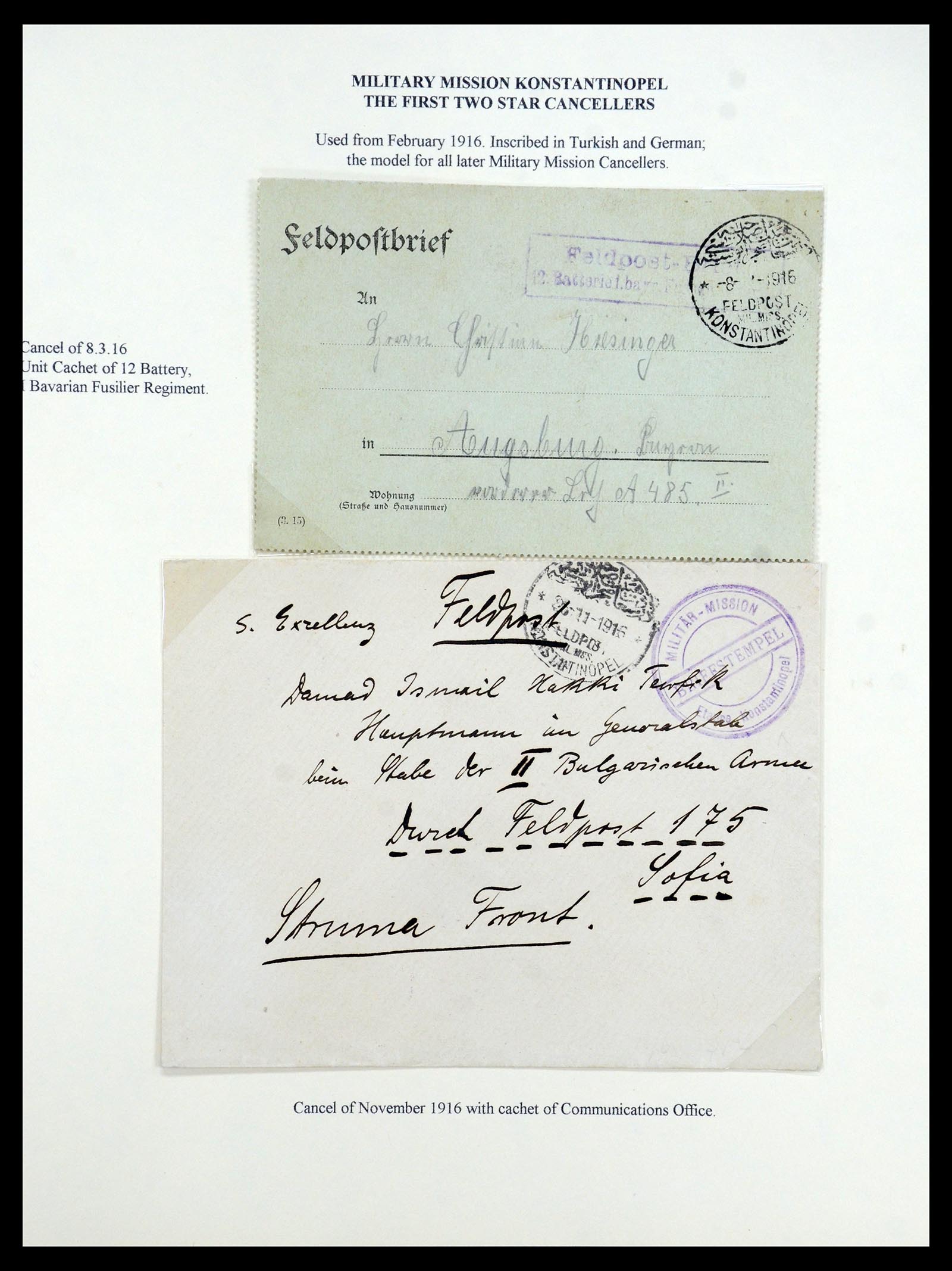 35515 117 - Stamp Collection 35515 Germany covers og Military mission in Turkey 1914