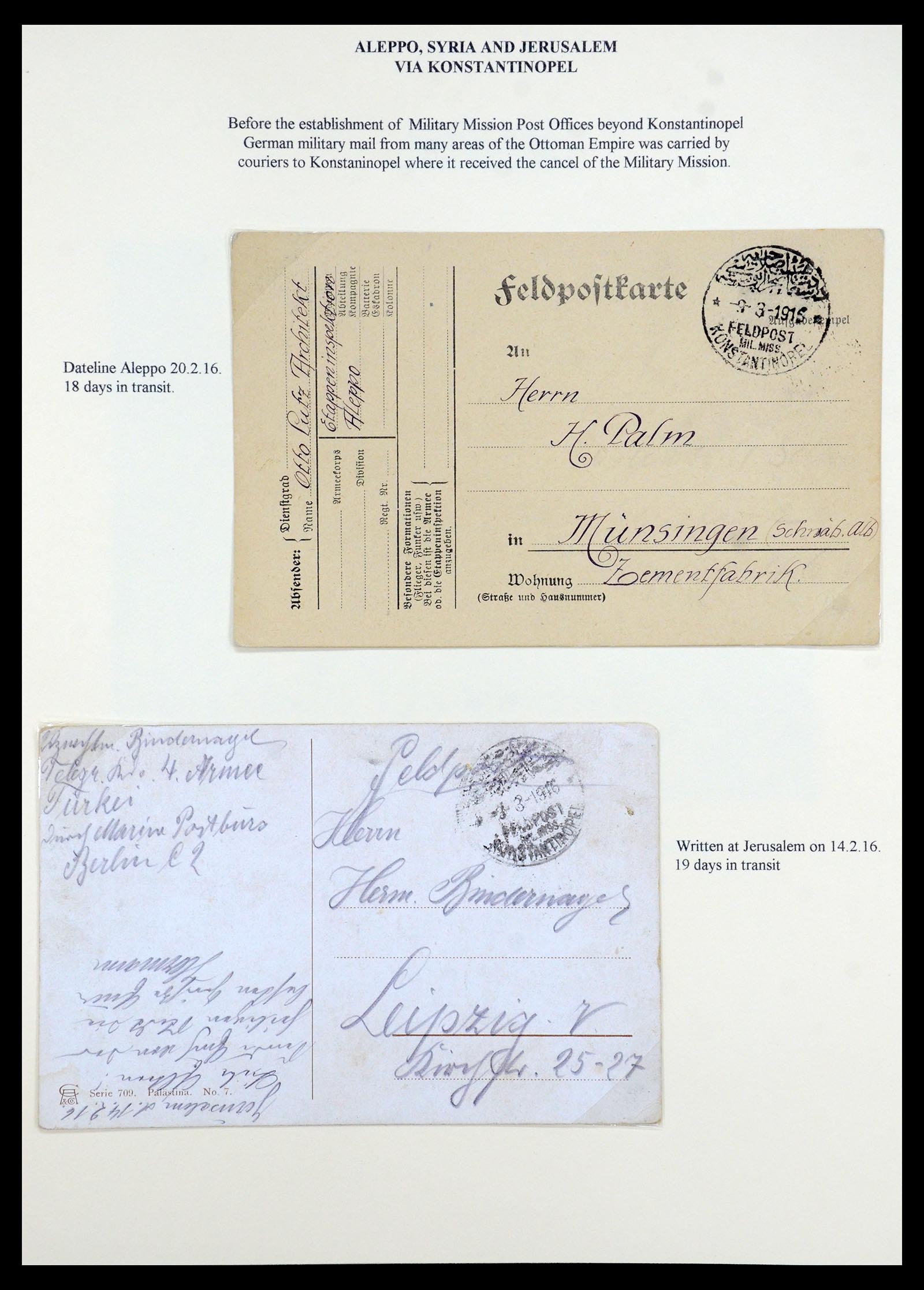 35515 121 - Stamp Collection 35515 Germany covers og Military mission in Turkey 1914