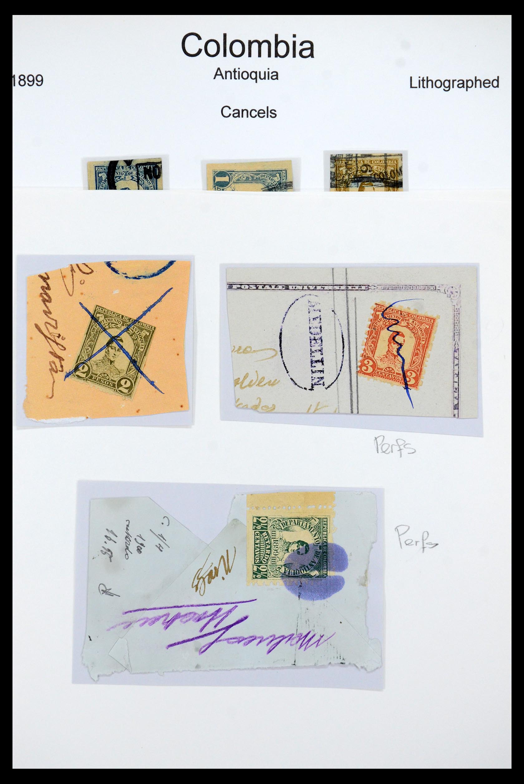 35519 002 - Postzegelverzameling 35519 Colombia Antioquia 1899.