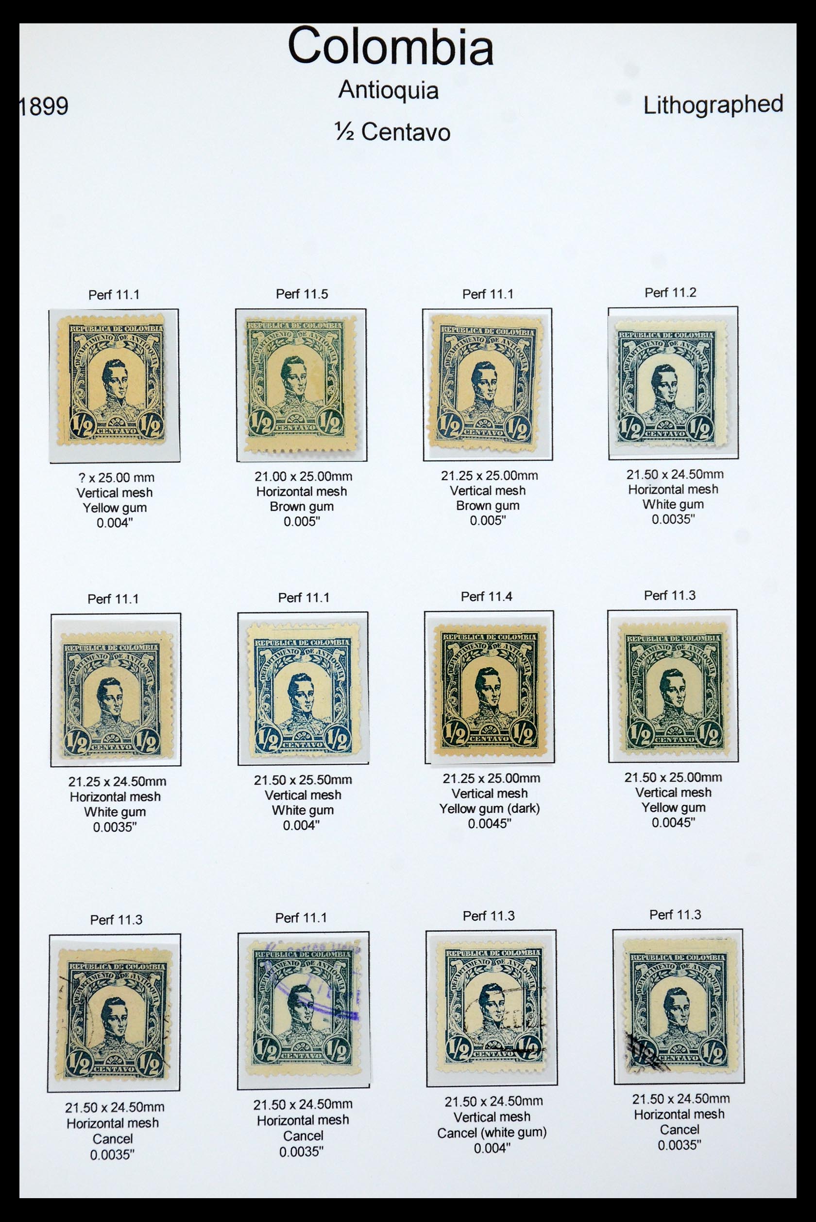 35519 008 - Postzegelverzameling 35519 Colombia Antioquia 1899.