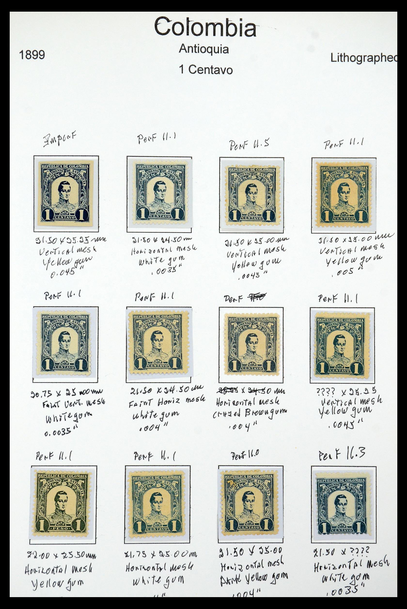 35519 014 - Postzegelverzameling 35519 Colombia Antioquia 1899.