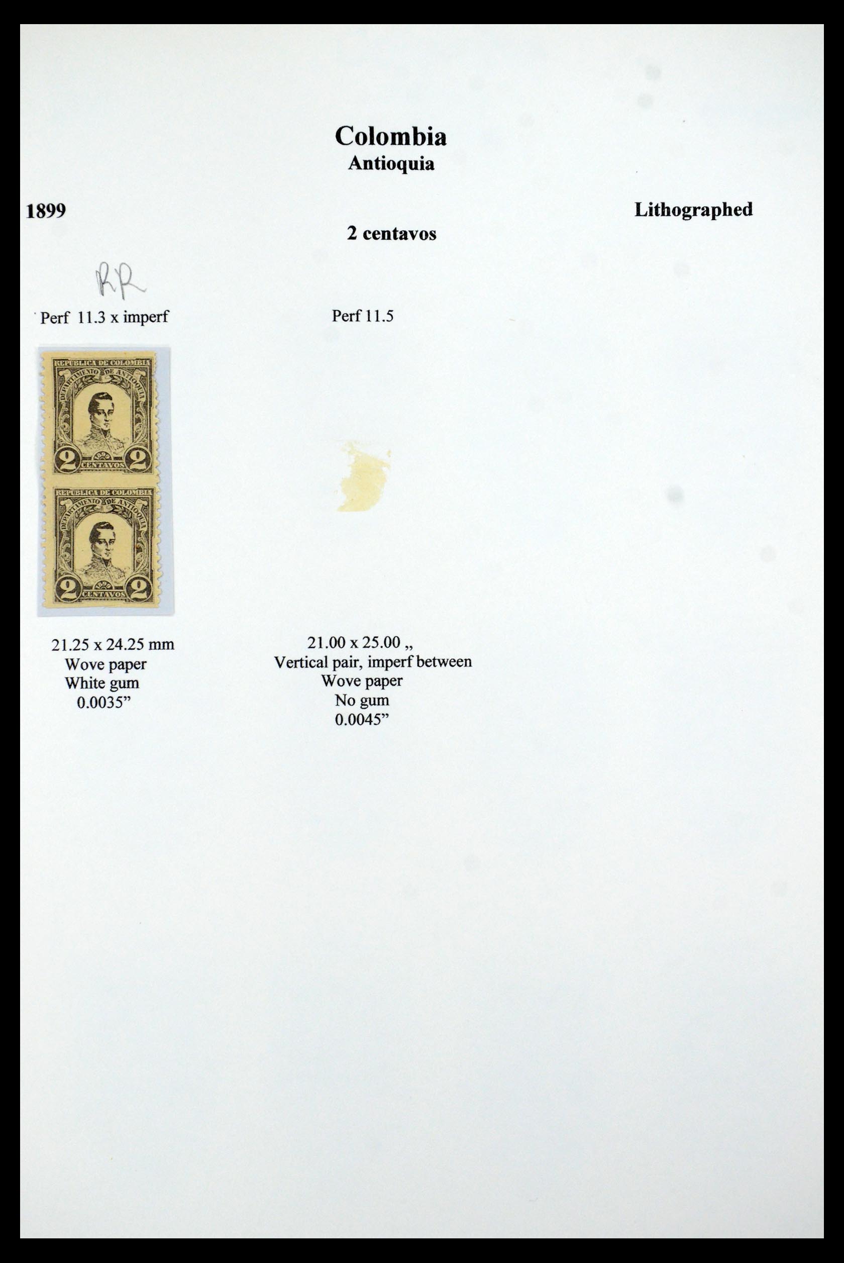 35519 015 - Postzegelverzameling 35519 Colombia Antioquia 1899.
