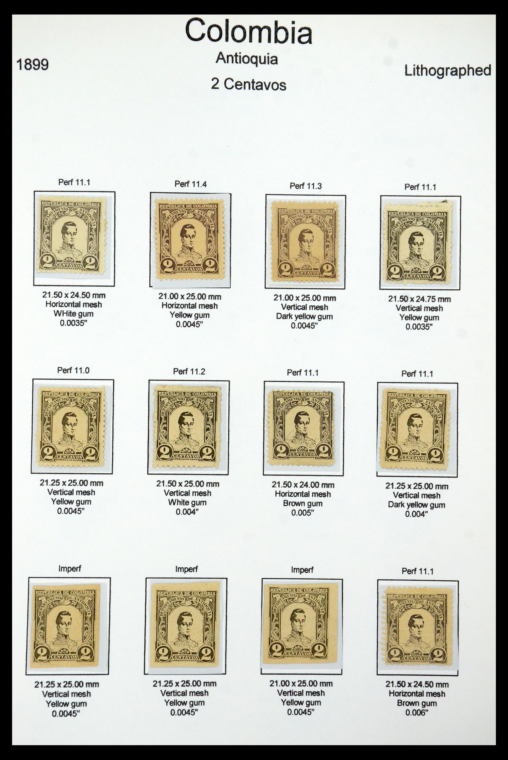 35519 017 - Postzegelverzameling 35519 Colombia Antioquia 1899.