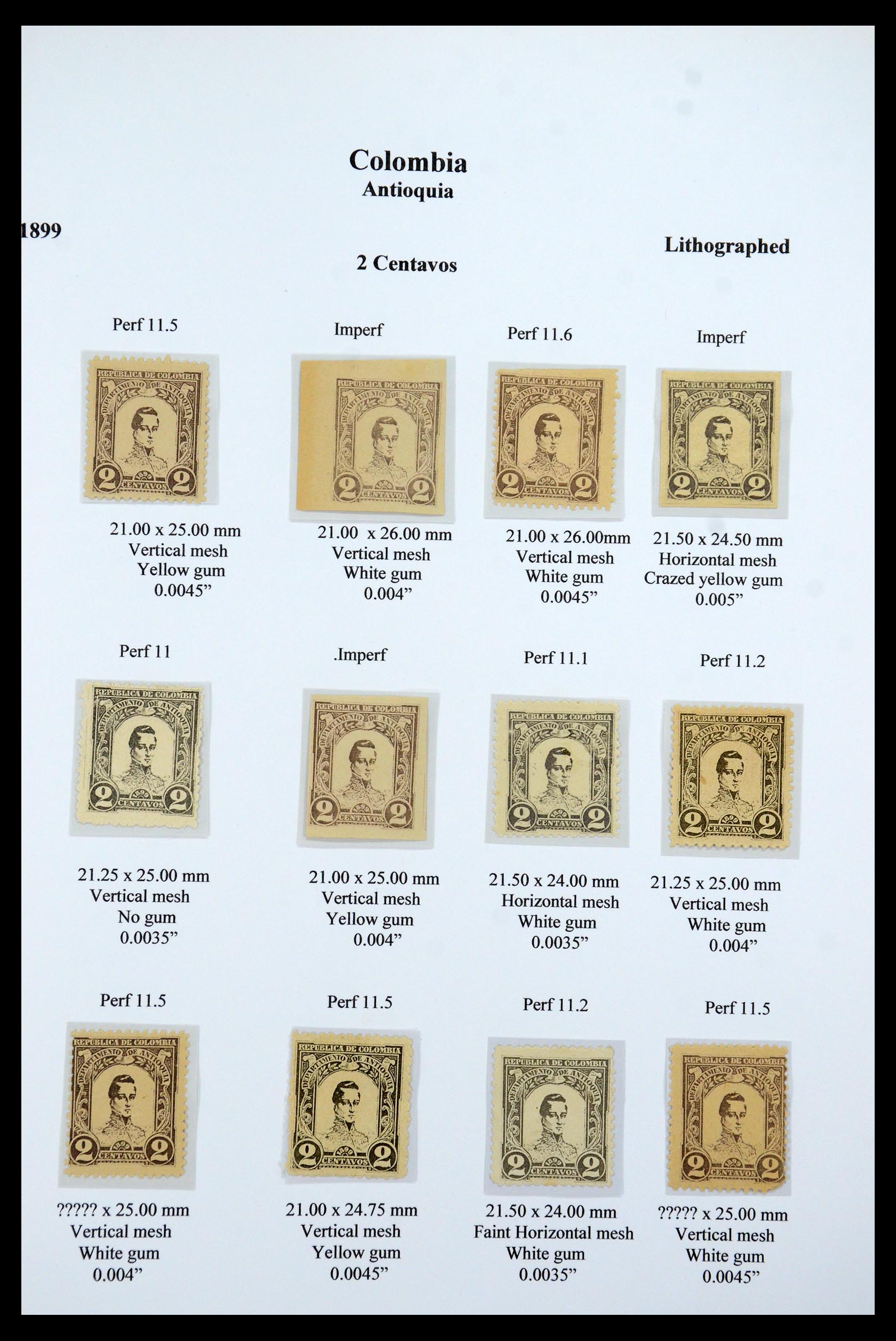 35519 018 - Postzegelverzameling 35519 Colombia Antioquia 1899.