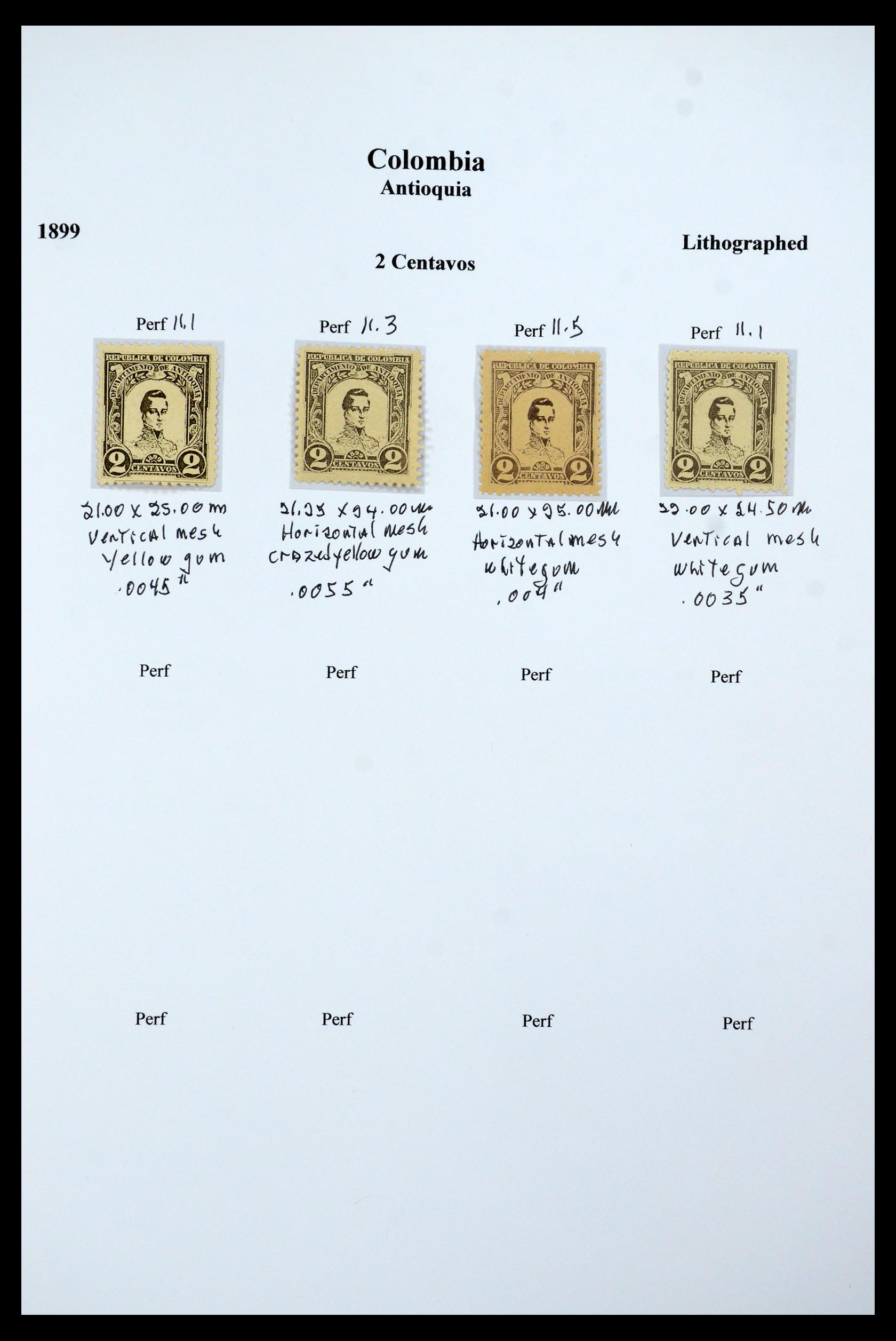 35519 019 - Postzegelverzameling 35519 Colombia Antioquia 1899.