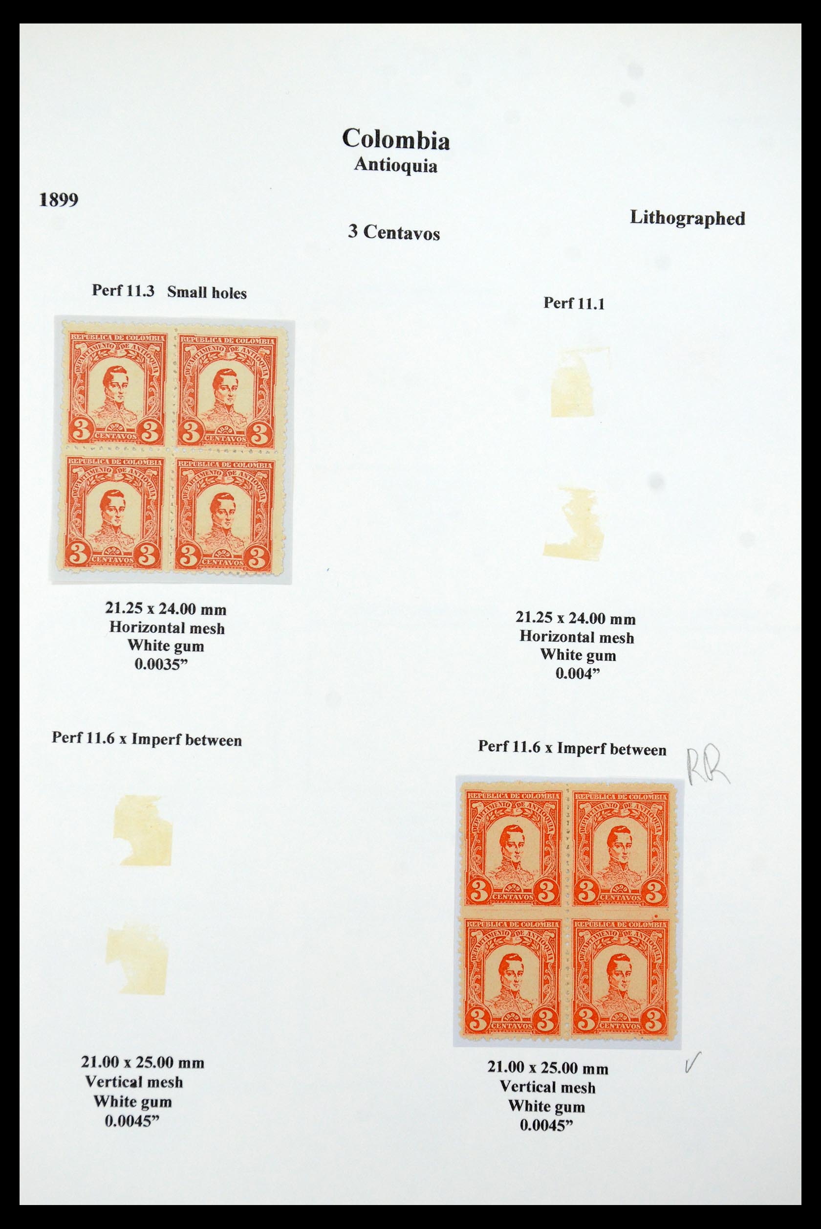 35519 020 - Postzegelverzameling 35519 Colombia Antioquia 1899.