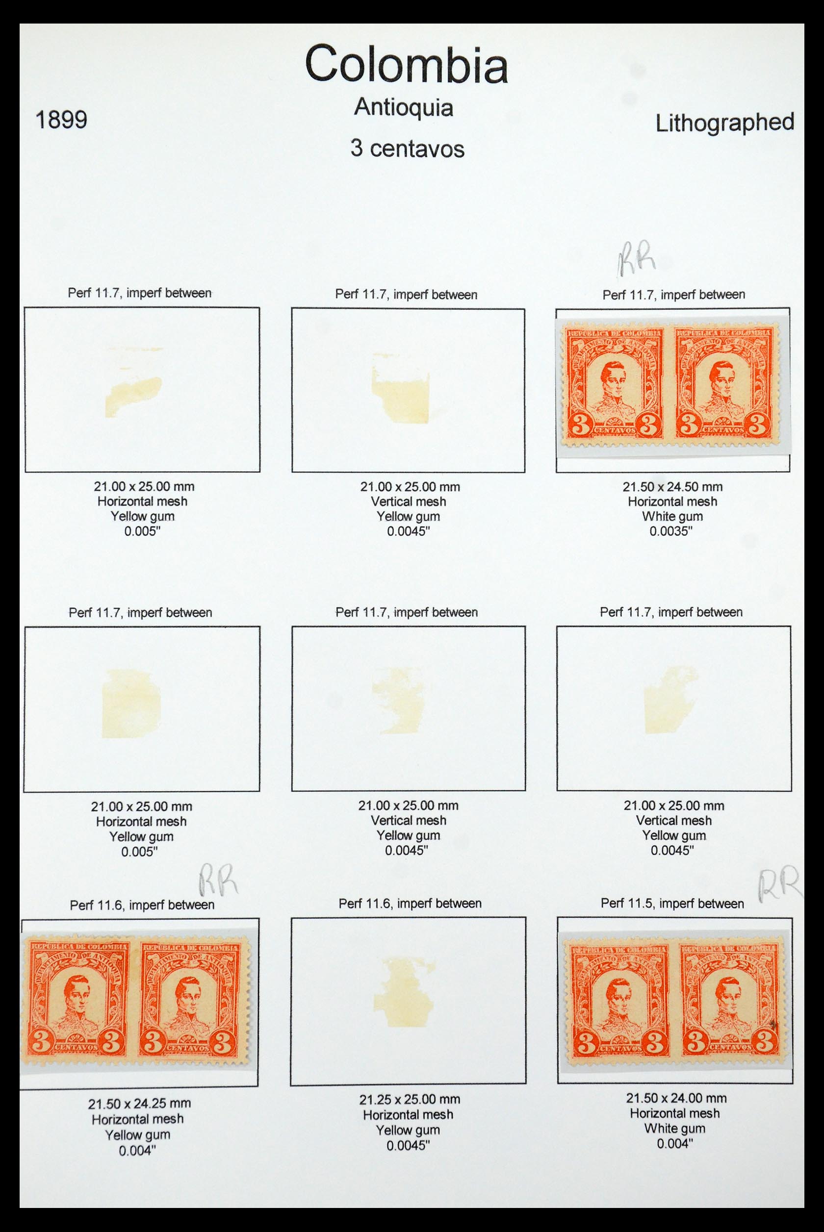 35519 021 - Postzegelverzameling 35519 Colombia Antioquia 1899.