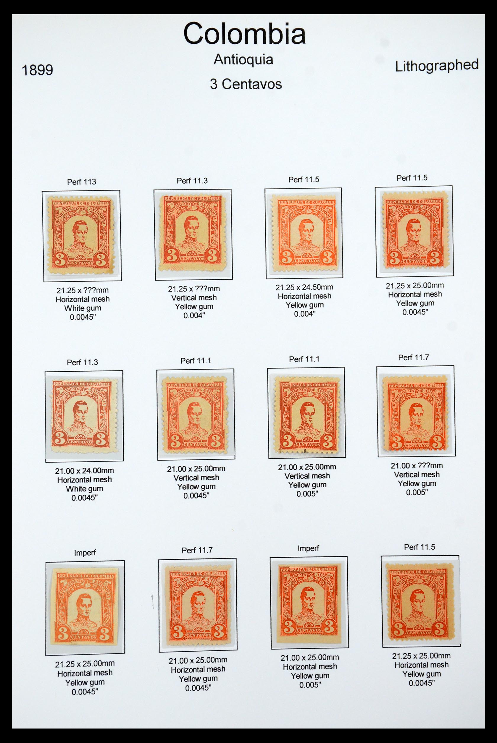 35519 022 - Postzegelverzameling 35519 Colombia Antioquia 1899.