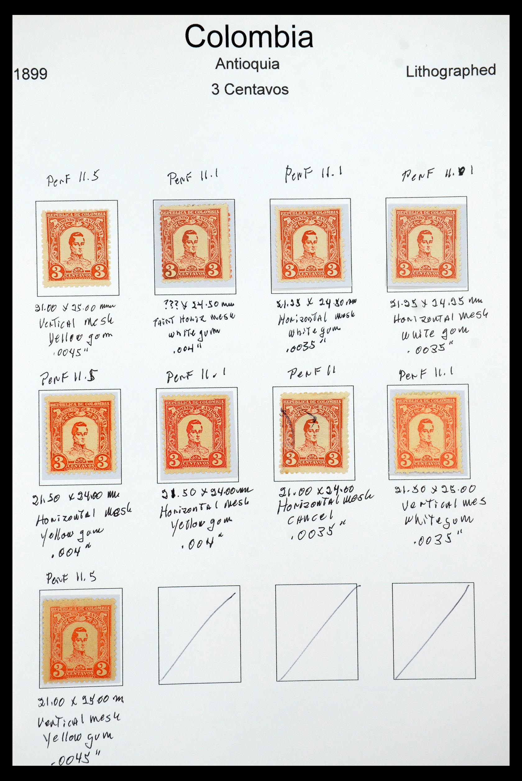 35519 025 - Postzegelverzameling 35519 Colombia Antioquia 1899.