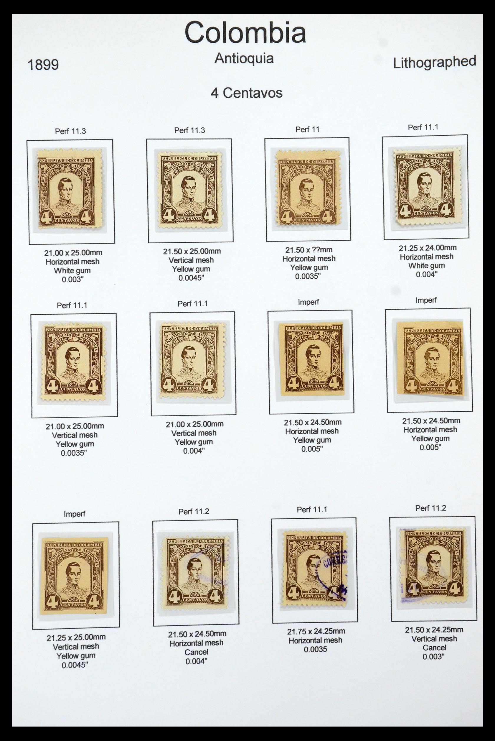 35519 027 - Postzegelverzameling 35519 Colombia Antioquia 1899.