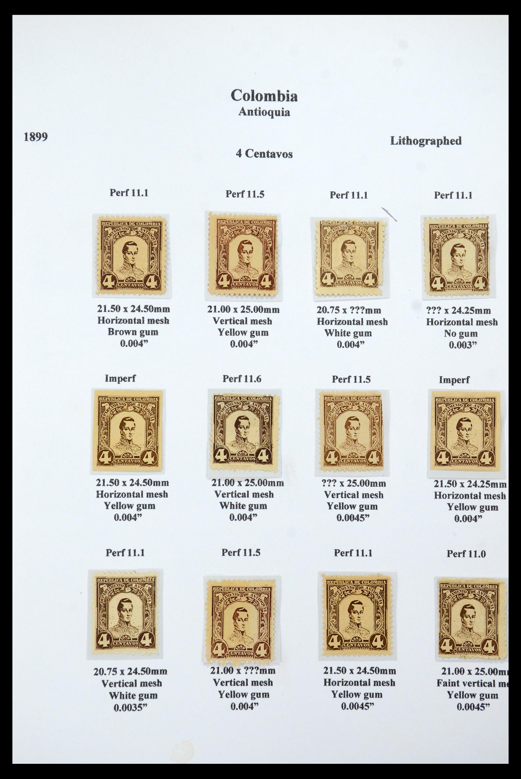 35519 029 - Postzegelverzameling 35519 Colombia Antioquia 1899.
