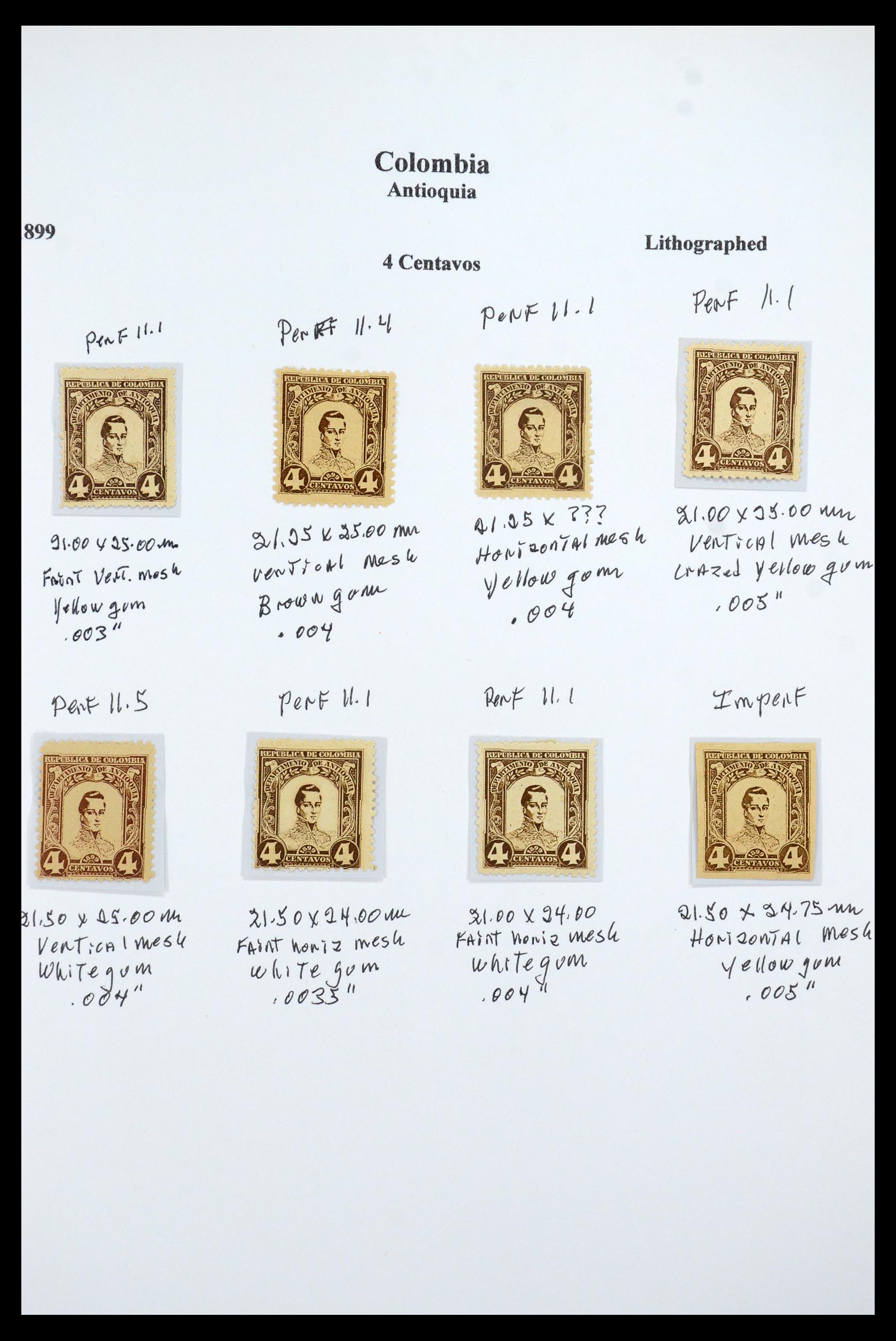35519 030 - Postzegelverzameling 35519 Colombia Antioquia 1899.