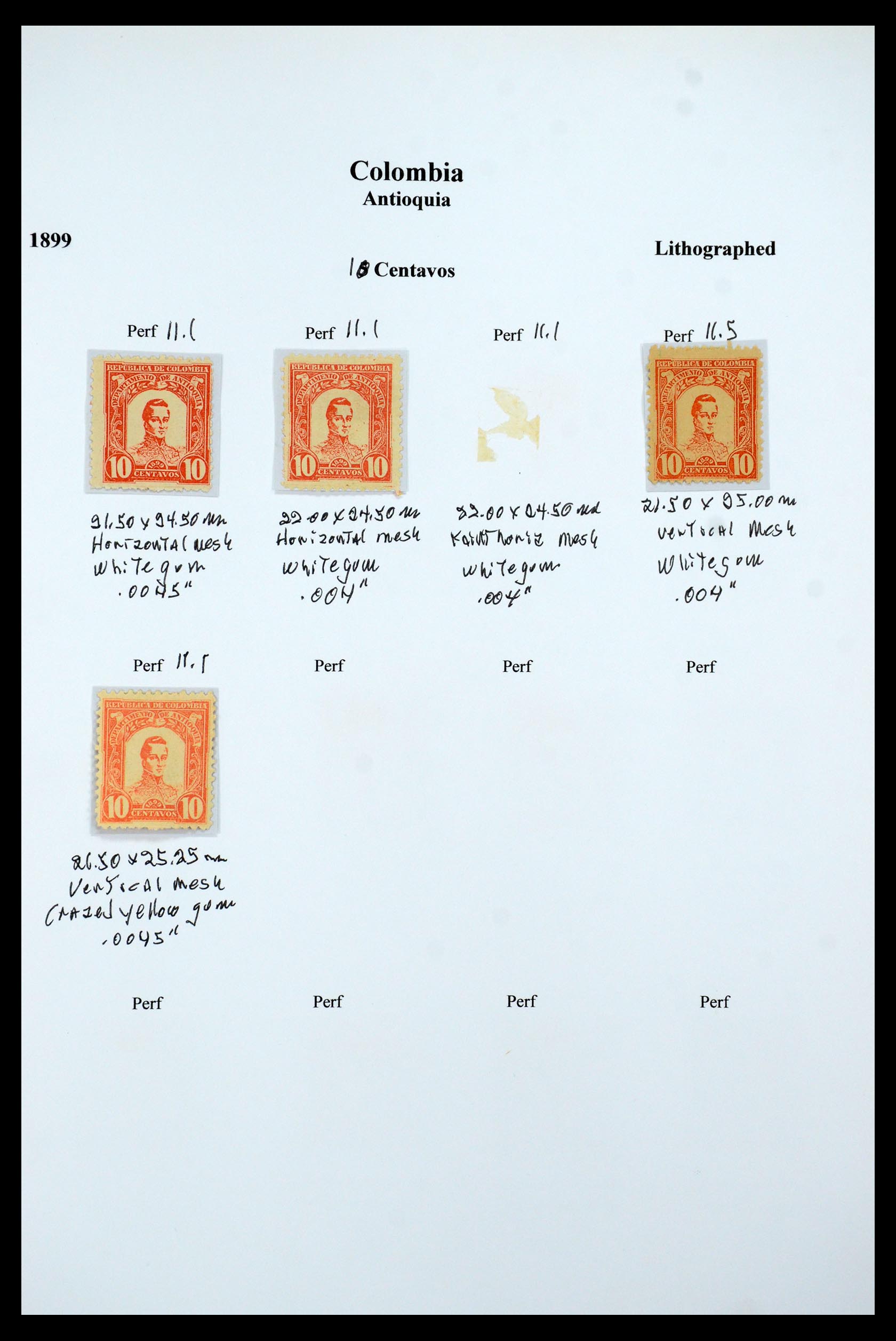 35519 042 - Postzegelverzameling 35519 Colombia Antioquia 1899.