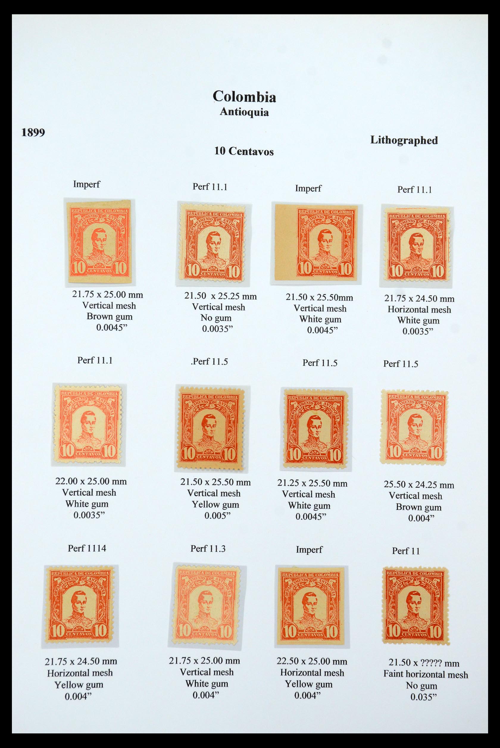 35519 043 - Postzegelverzameling 35519 Colombia Antioquia 1899.