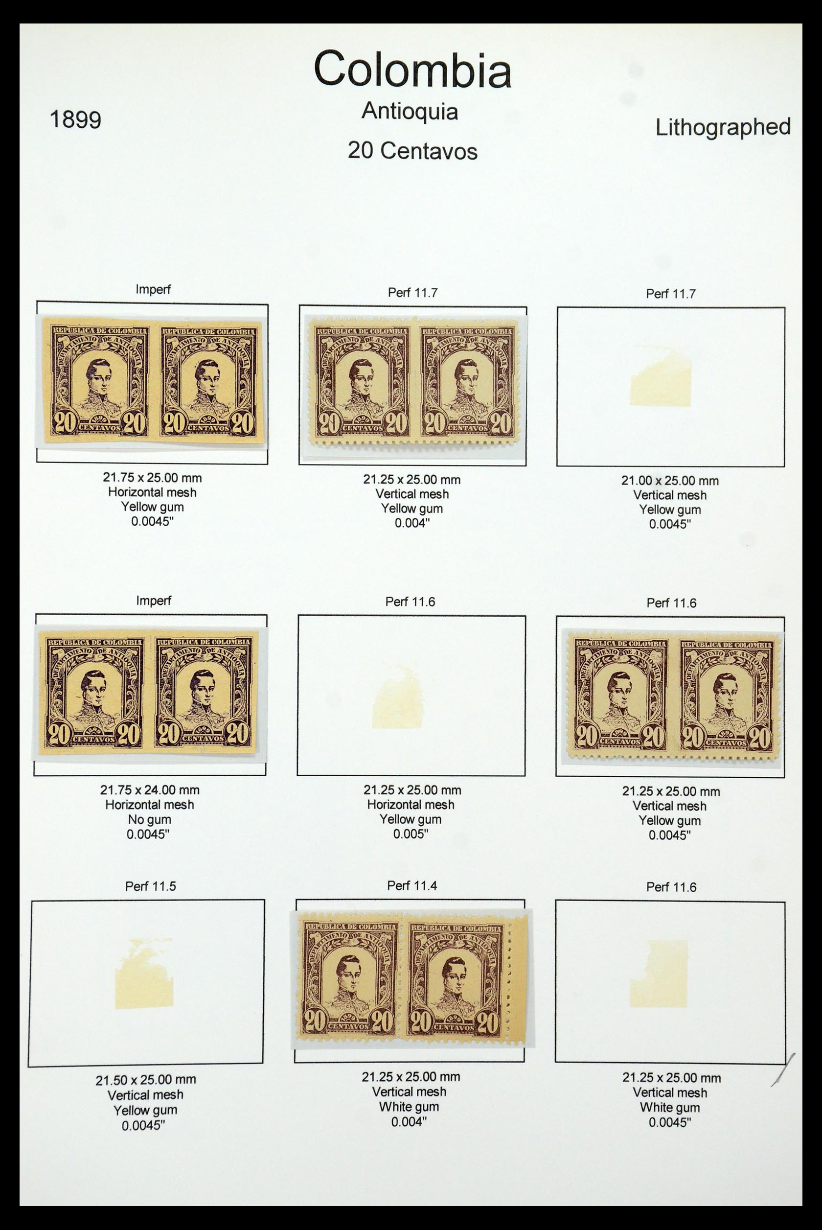 35519 045 - Postzegelverzameling 35519 Colombia Antioquia 1899.