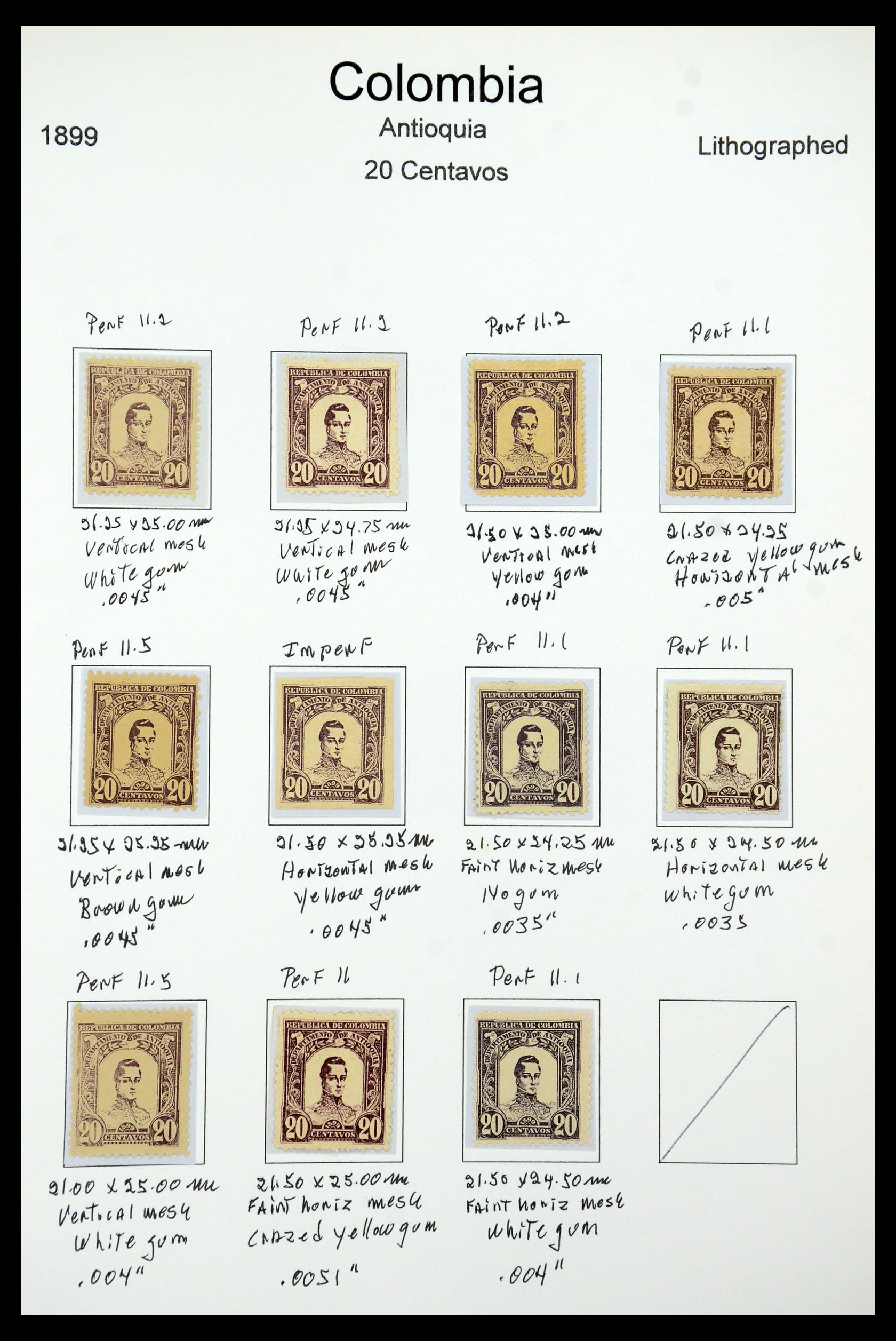35519 051 - Postzegelverzameling 35519 Colombia Antioquia 1899.