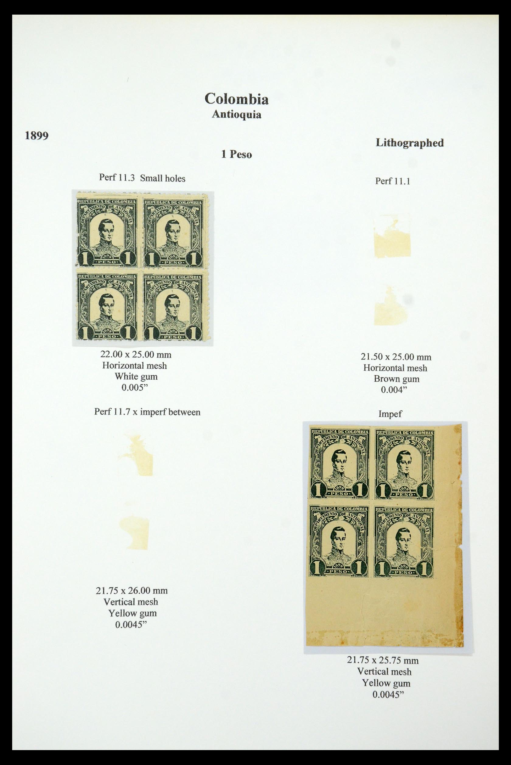 35519 059 - Postzegelverzameling 35519 Colombia Antioquia 1899.