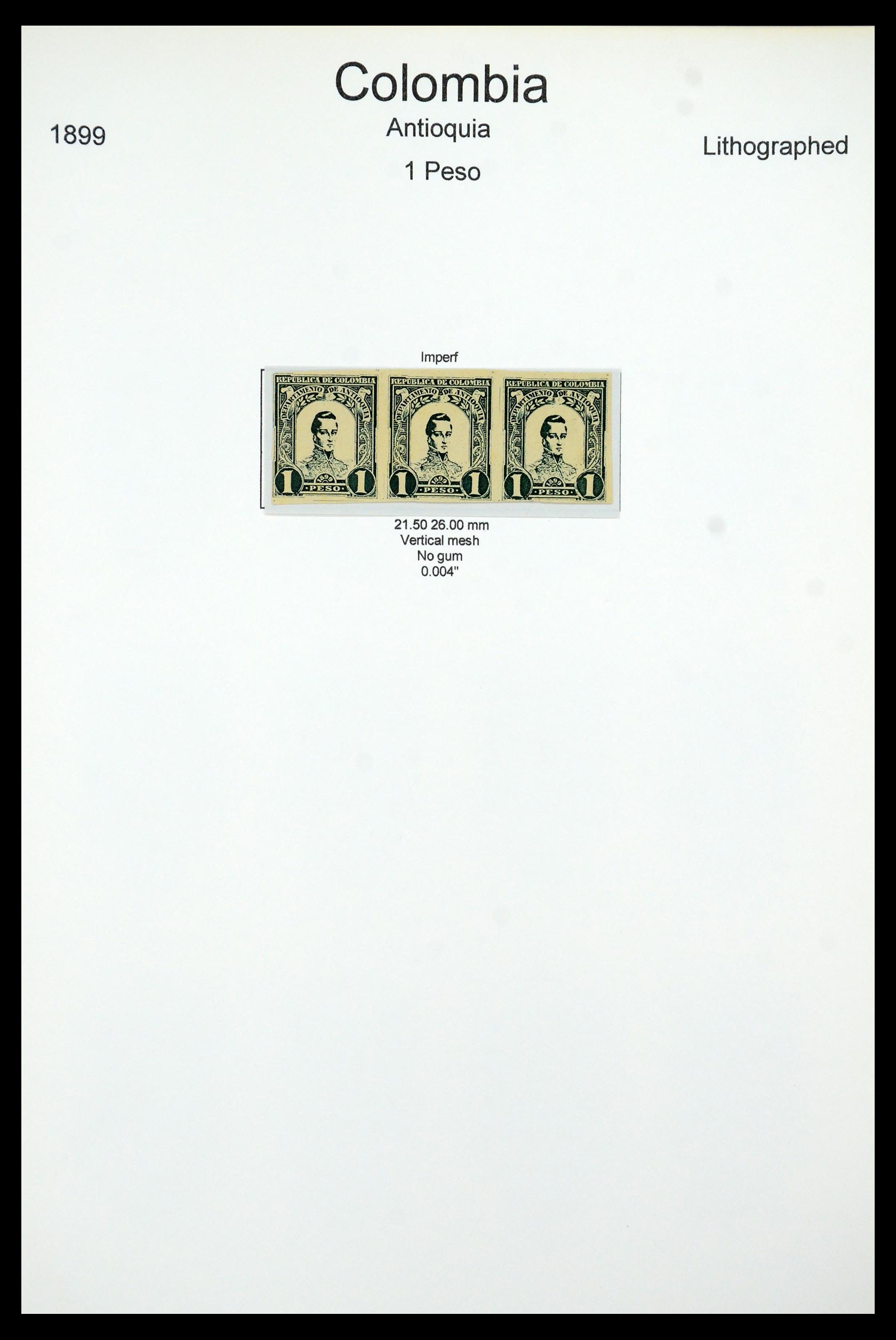 35519 060 - Postzegelverzameling 35519 Colombia Antioquia 1899.