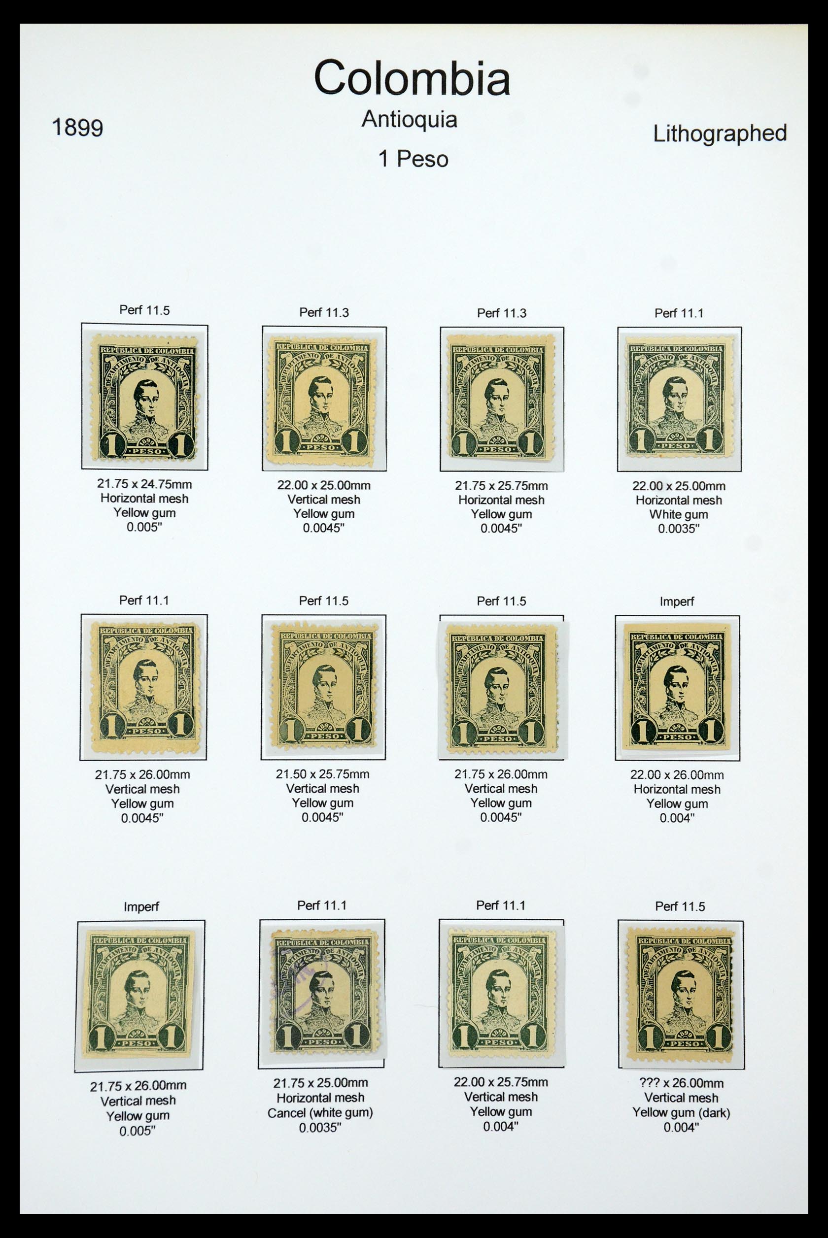 35519 061 - Postzegelverzameling 35519 Colombia Antioquia 1899.