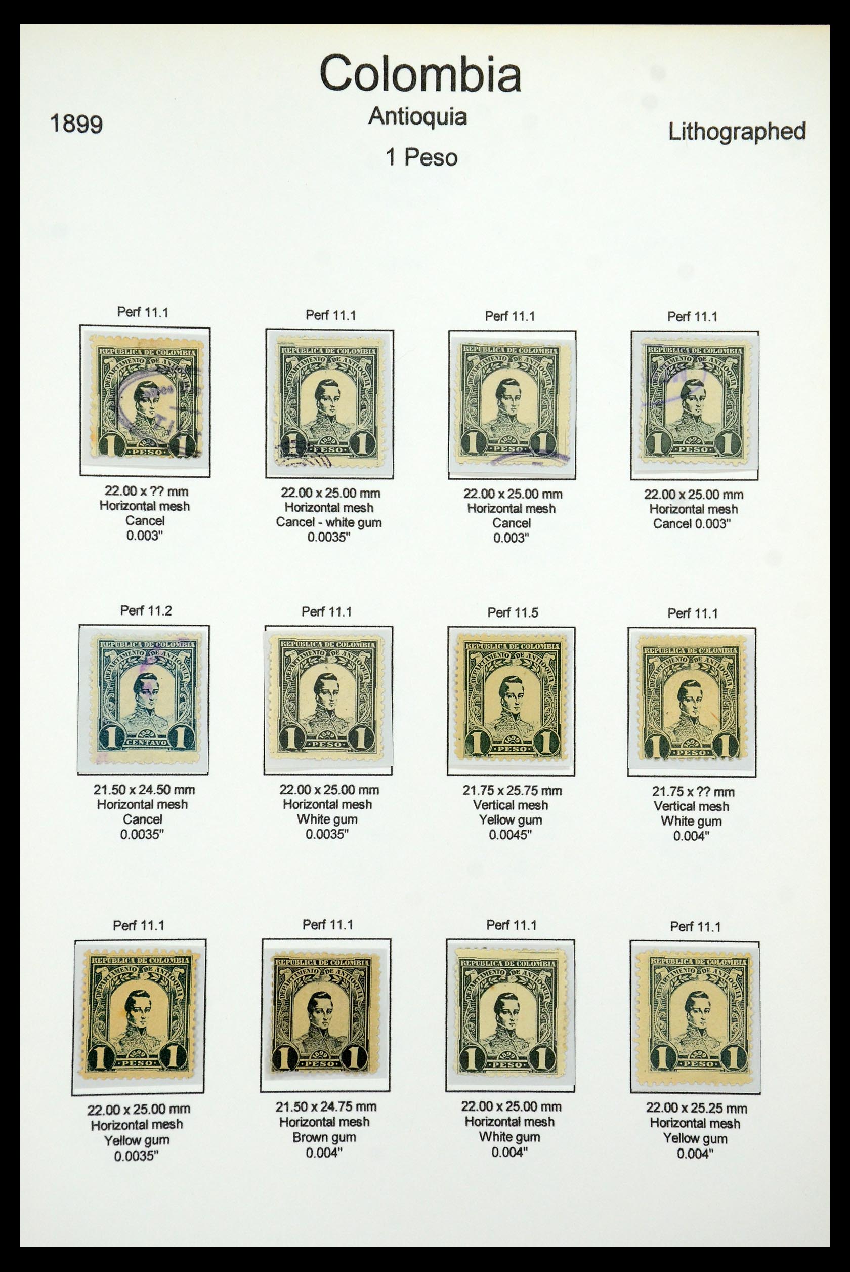35519 062 - Postzegelverzameling 35519 Colombia Antioquia 1899.