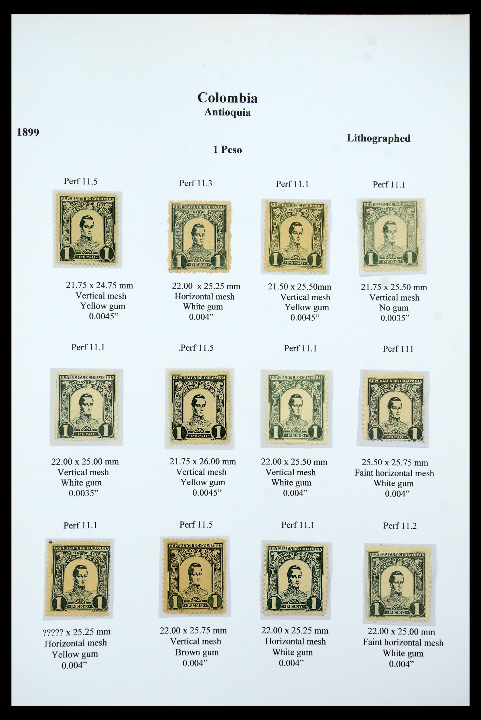 35519 063 - Postzegelverzameling 35519 Colombia Antioquia 1899.