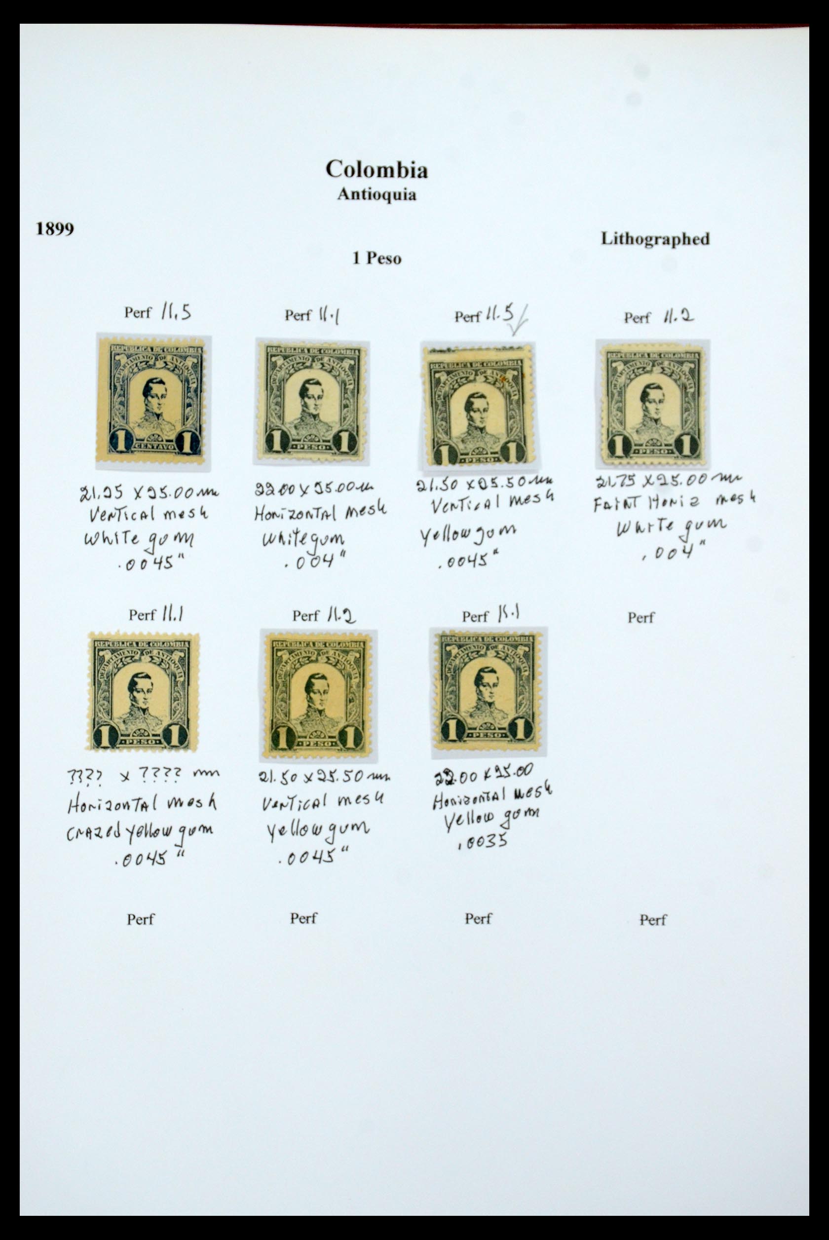 35519 064 - Postzegelverzameling 35519 Colombia Antioquia 1899.