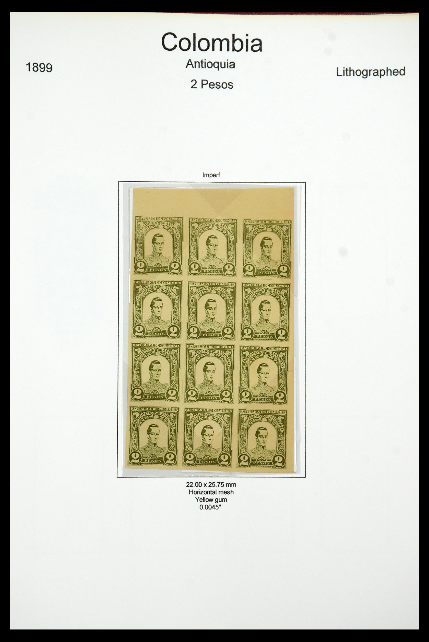 35519 065 - Postzegelverzameling 35519 Colombia Antioquia 1899.