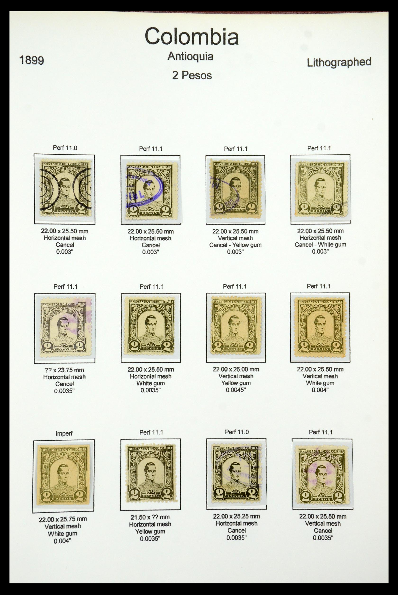 35519 068 - Postzegelverzameling 35519 Colombia Antioquia 1899.