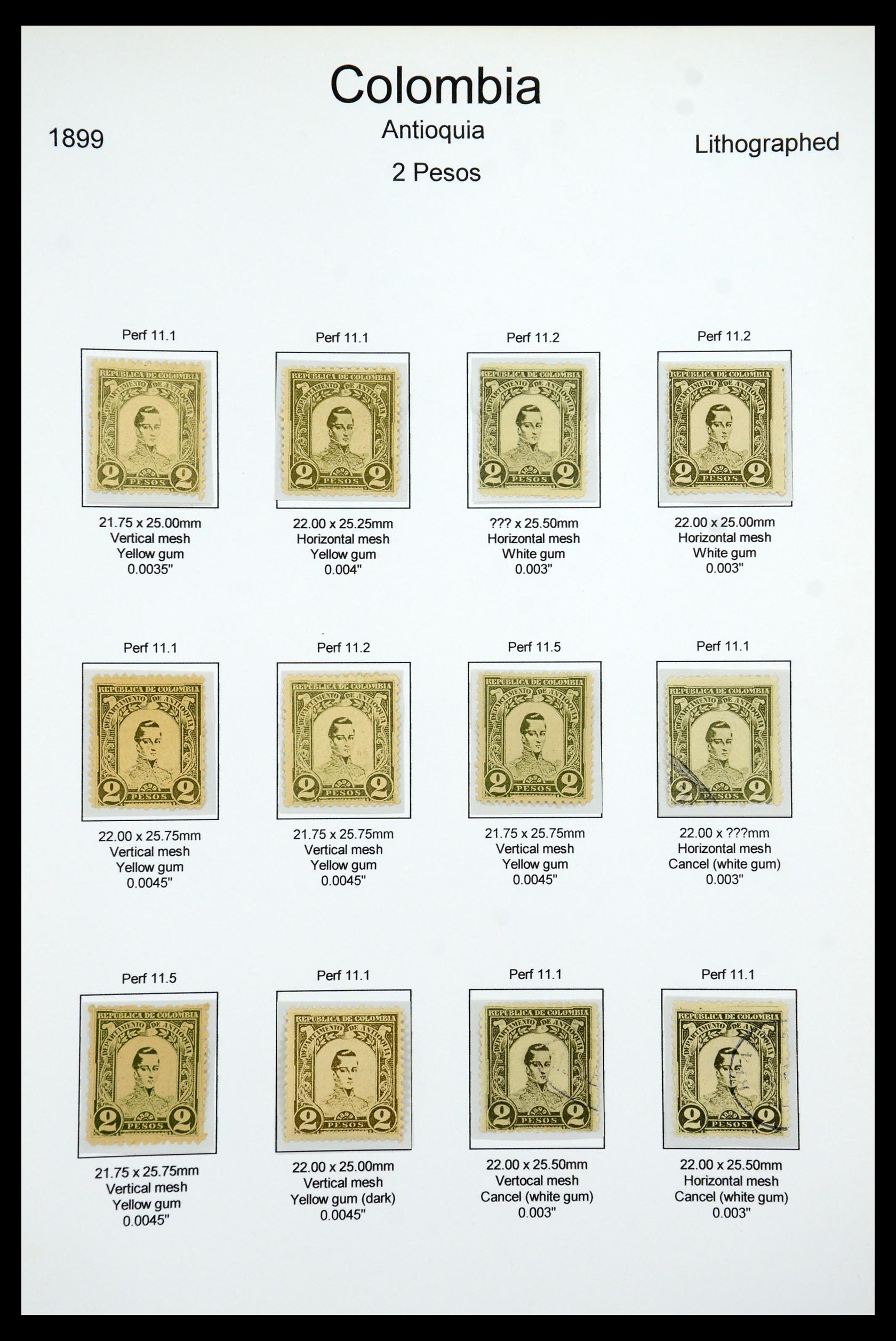 35519 069 - Postzegelverzameling 35519 Colombia Antioquia 1899.