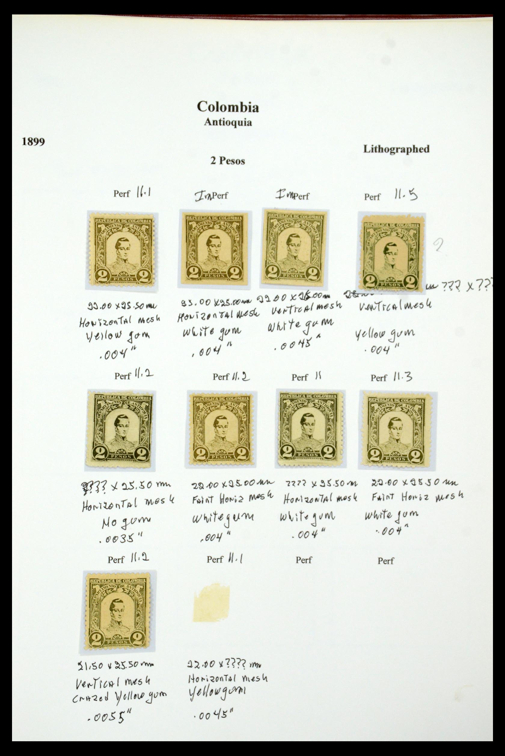 35519 070 - Postzegelverzameling 35519 Colombia Antioquia 1899.